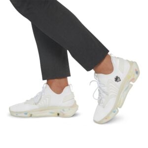 DIAMOND AND CO Men's White Mesh Sneakers — Lightweight Breathable Athletic Shoes with Speckled Sole