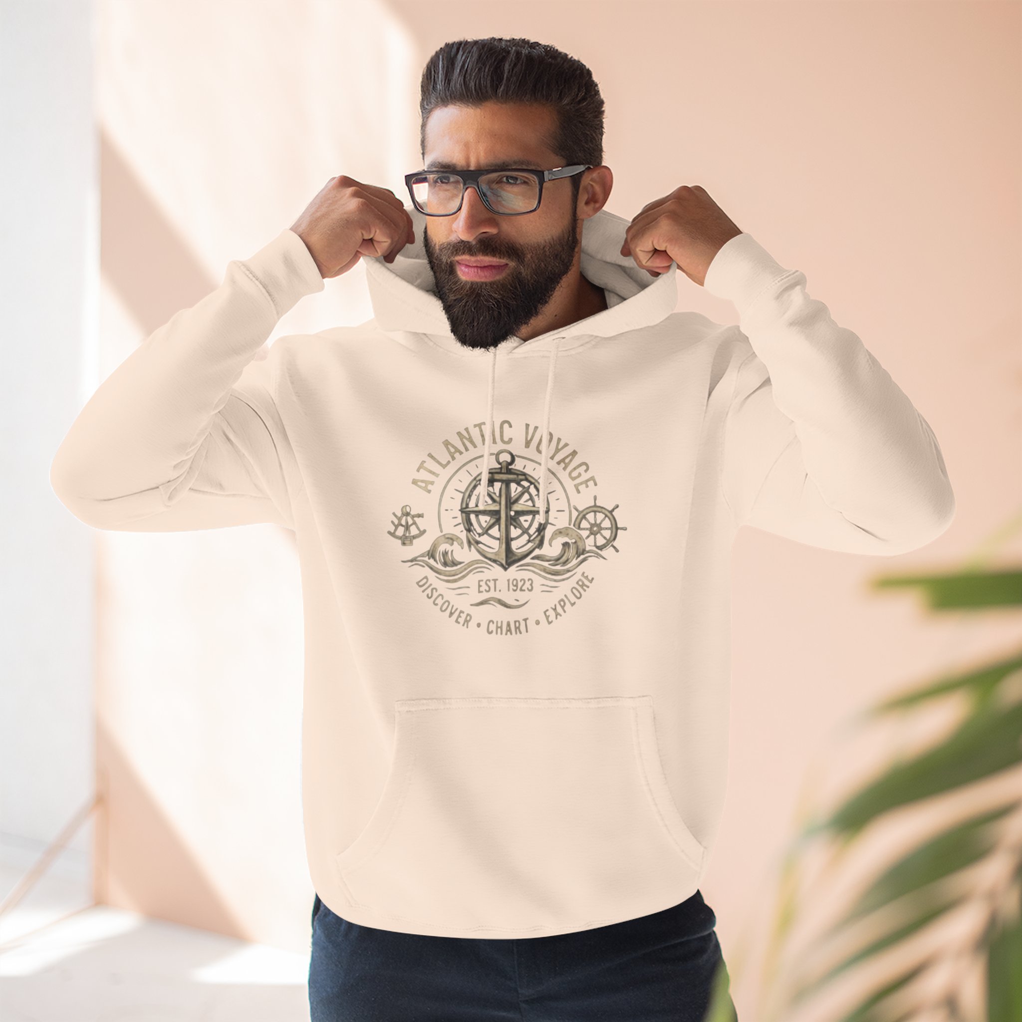 Nautical Anchor Compass Hoodie — Atlantic Voyage Graphic Pullover - Image 24