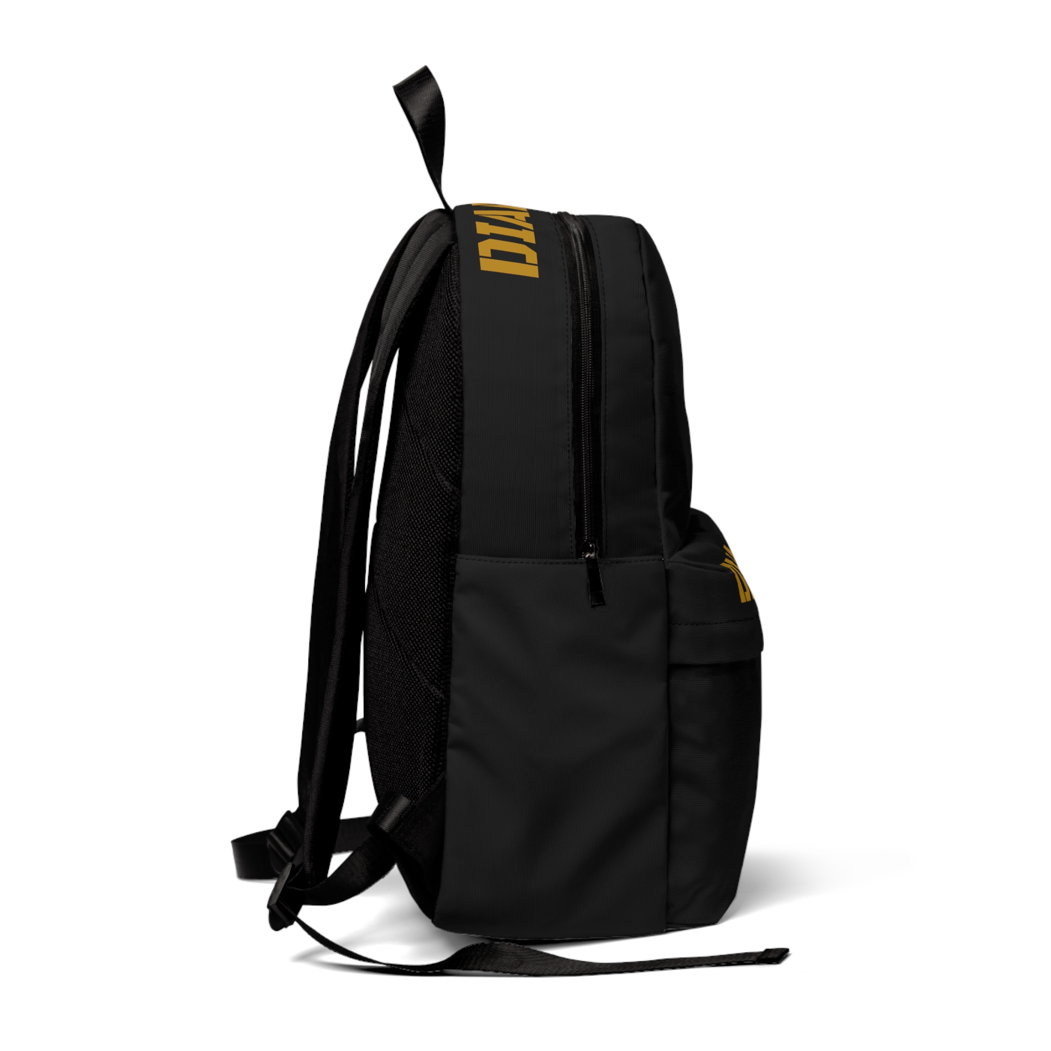 DIAMOND COLLECTION | Crest Backpack — Black & Gold Logo Daypack - Image 2