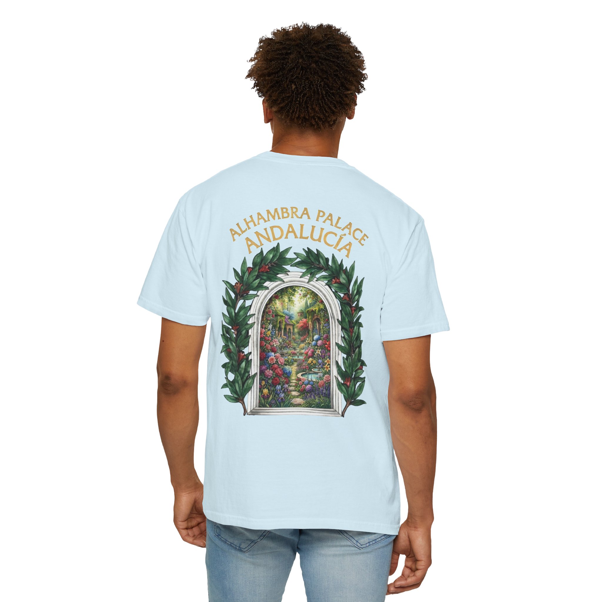 ALHAMBRA PALACE ANDALUCIA T‑Shirt — Vintage Floral Arch Travel Tee - Image 77