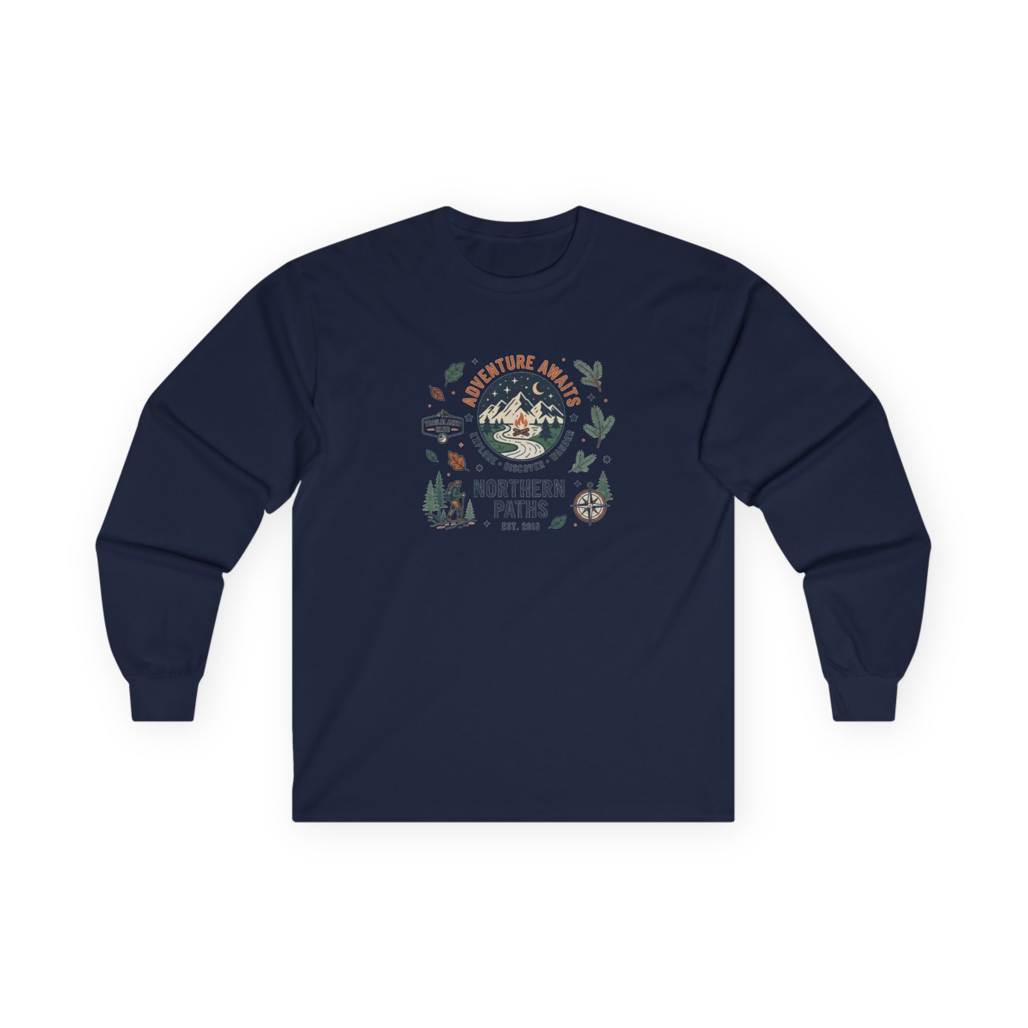 Northern Paths Nature Long Sleeve Tee — Adventure Patch Graphic - Image 26