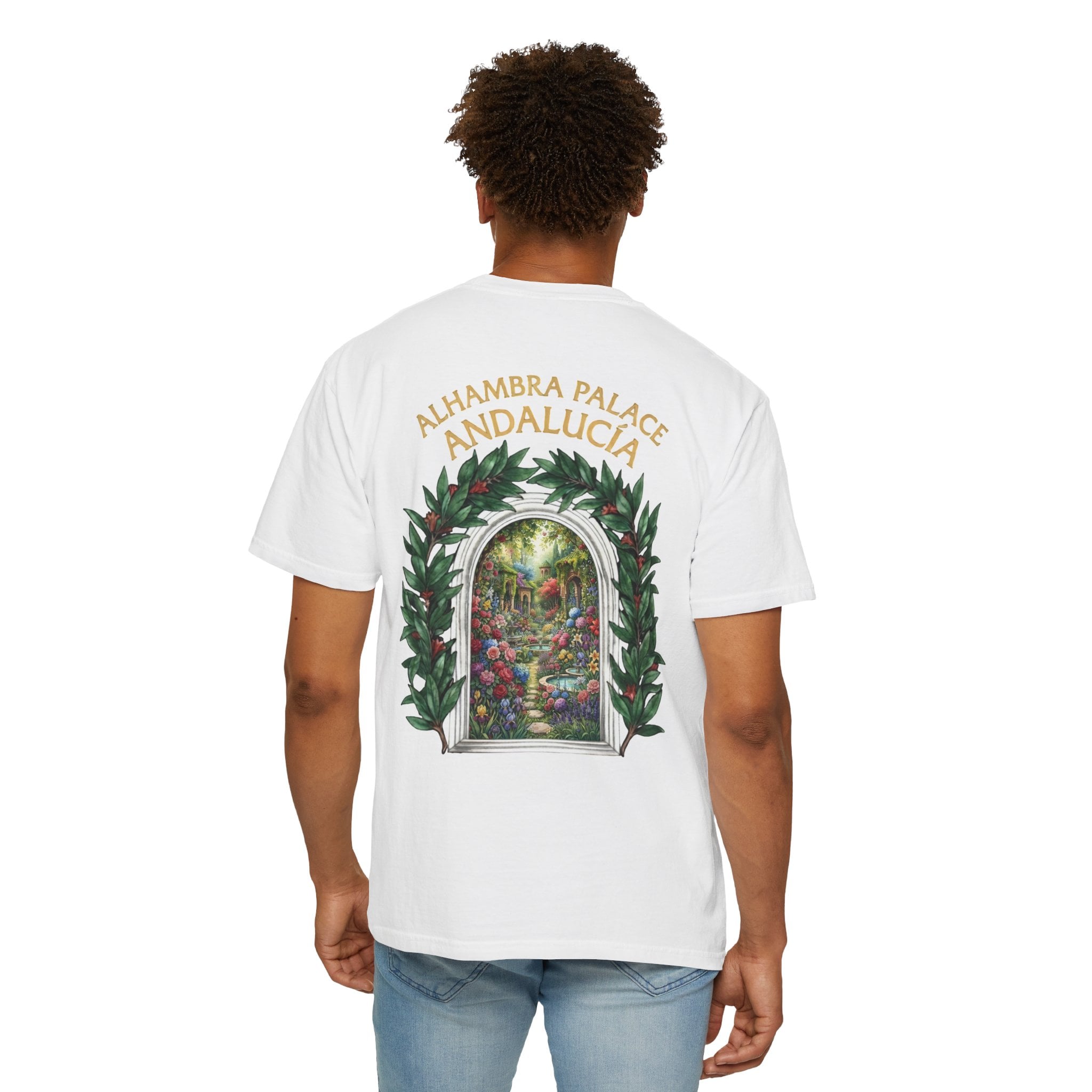 ALHAMBRA PALACE ANDALUCIA T‑Shirt — Vintage Floral Arch Travel Tee - Image 14