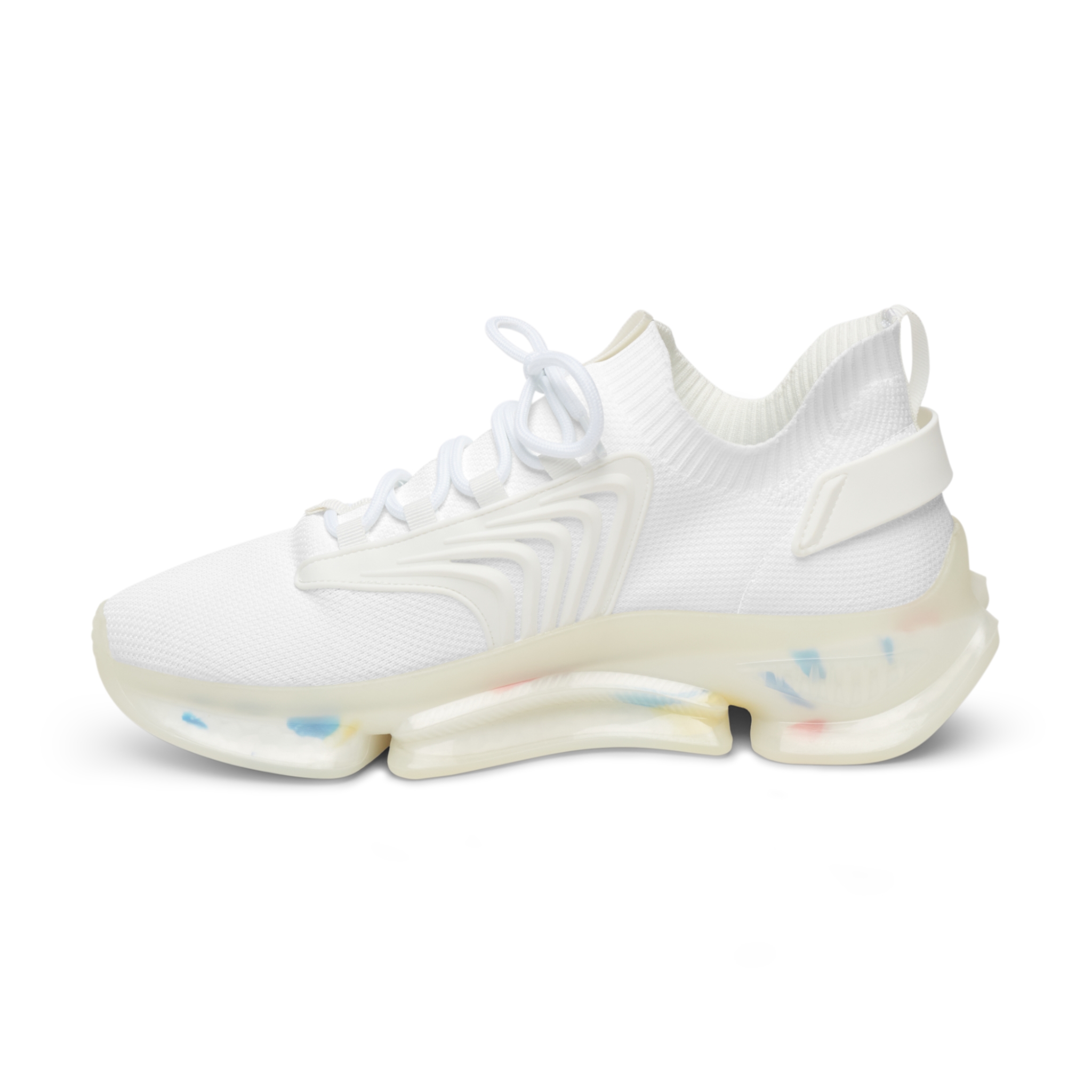 DIAMOND AND CO Men's White Mesh Sneakers — Lightweight Breathable Athletic Shoes with Speckled Sole - Image 8