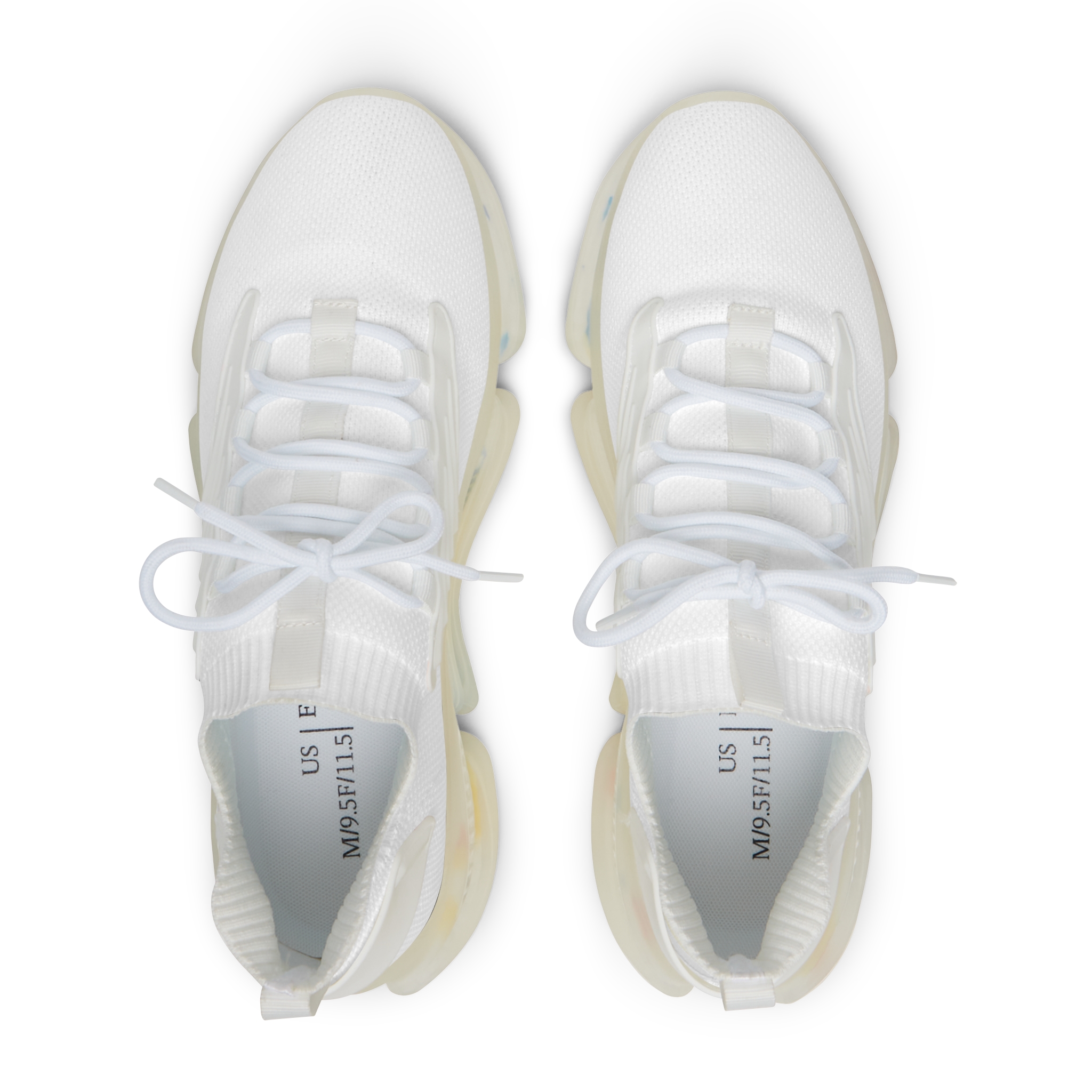 DIAMOND AND CO Men's White Mesh Sneakers — Lightweight Breathable Athletic Shoes with Speckled Sole - Image 4