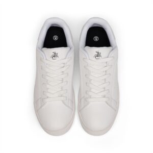 THE KNIGHT OF THE LIGHT CO — Men's White Leather Low-Top Sneakers — Minimal Casual Everyday Shoes