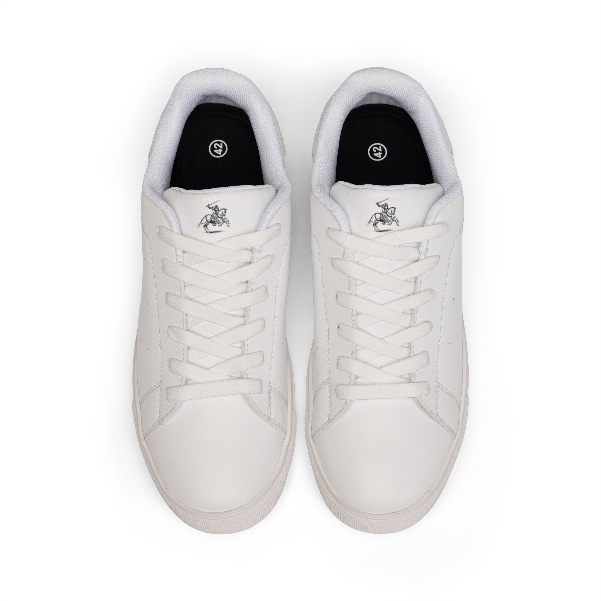 THE KNIGHT OF THE LIGHT CO — Men's White Leather Low-Top Sneakers — Minimal Casual Everyday Shoes