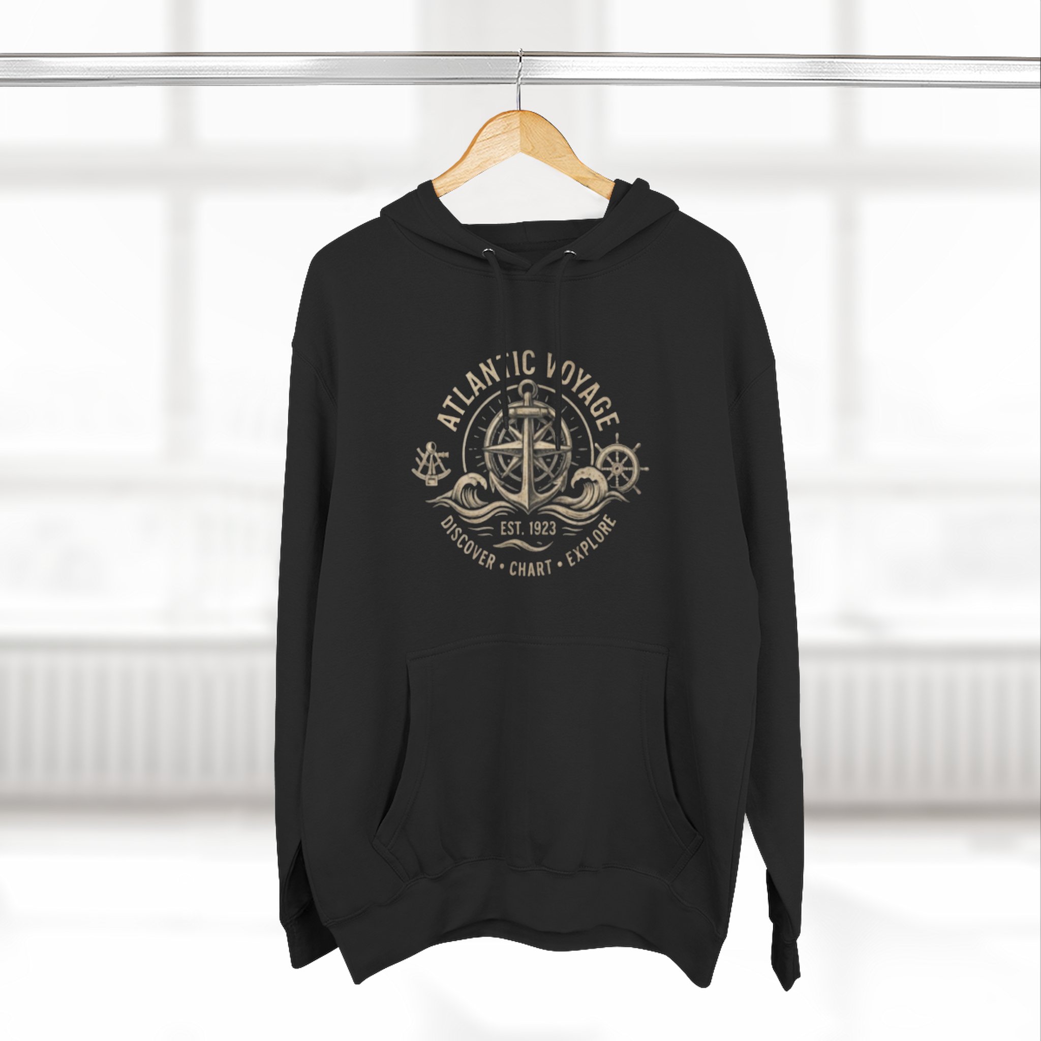 Nautical Anchor Compass Hoodie — Atlantic Voyage Graphic Pullover - Image 16