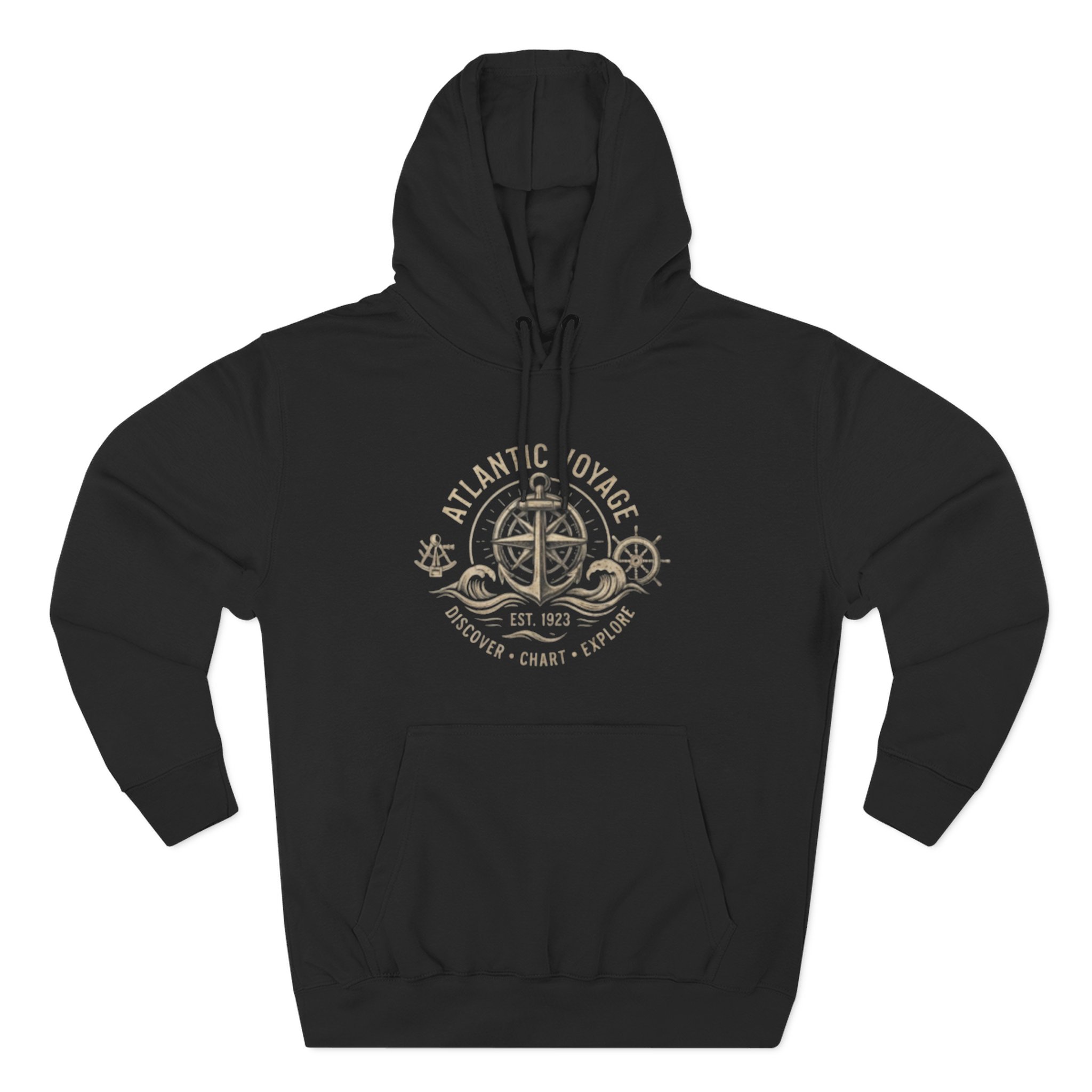 Nautical Anchor Compass Hoodie — Atlantic Voyage Graphic Pullover - Image 13