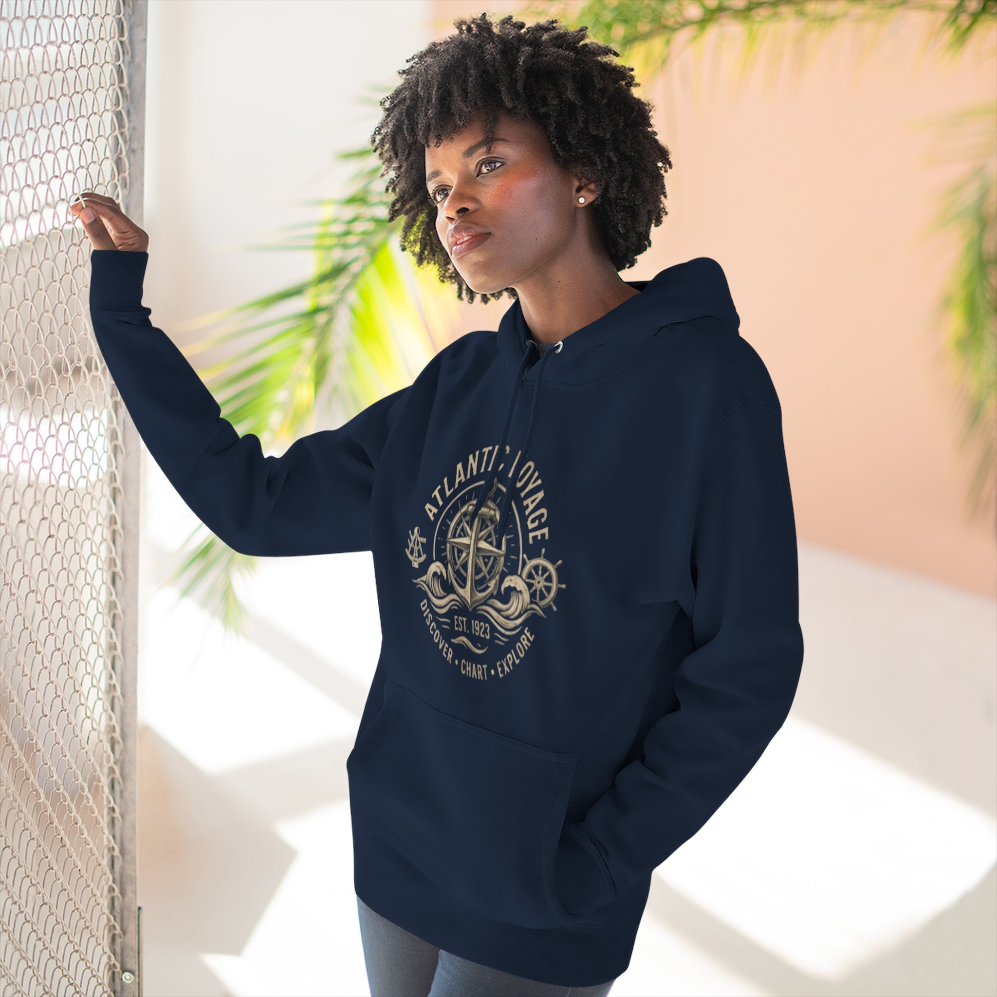 Nautical Anchor Compass Hoodie — Atlantic Voyage Graphic Pullover - Image 40