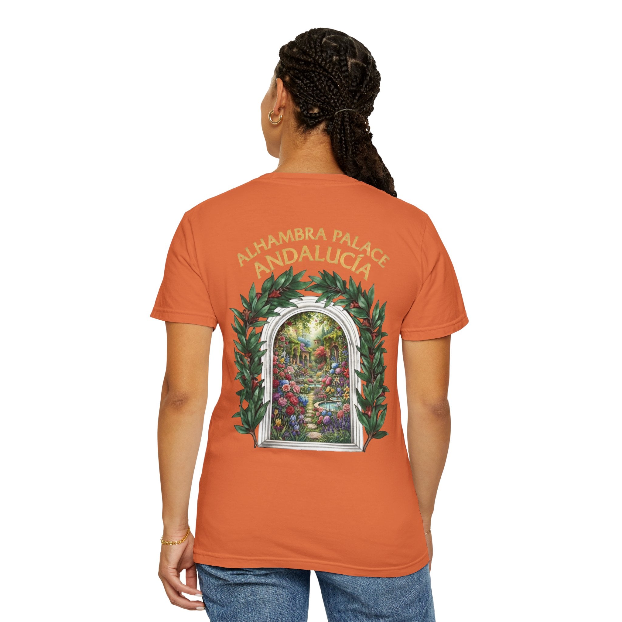 ALHAMBRA PALACE ANDALUCIA T‑Shirt — Vintage Floral Arch Travel Tee - Image 26