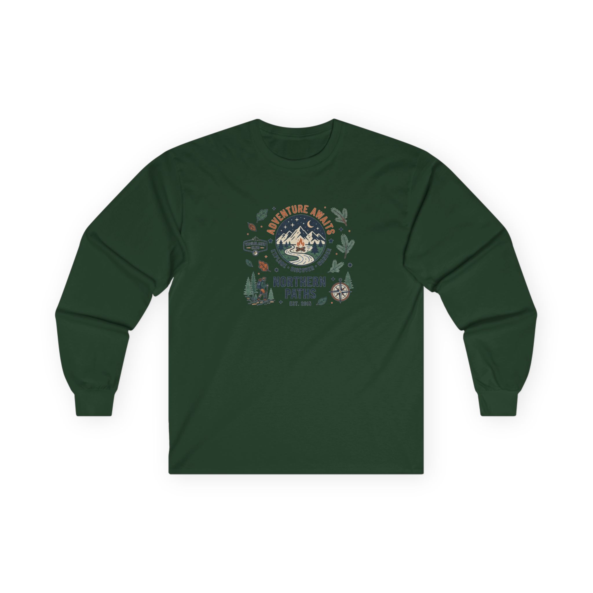 Northern Paths Nature Long Sleeve Tee — Adventure Patch Graphic - Image 21