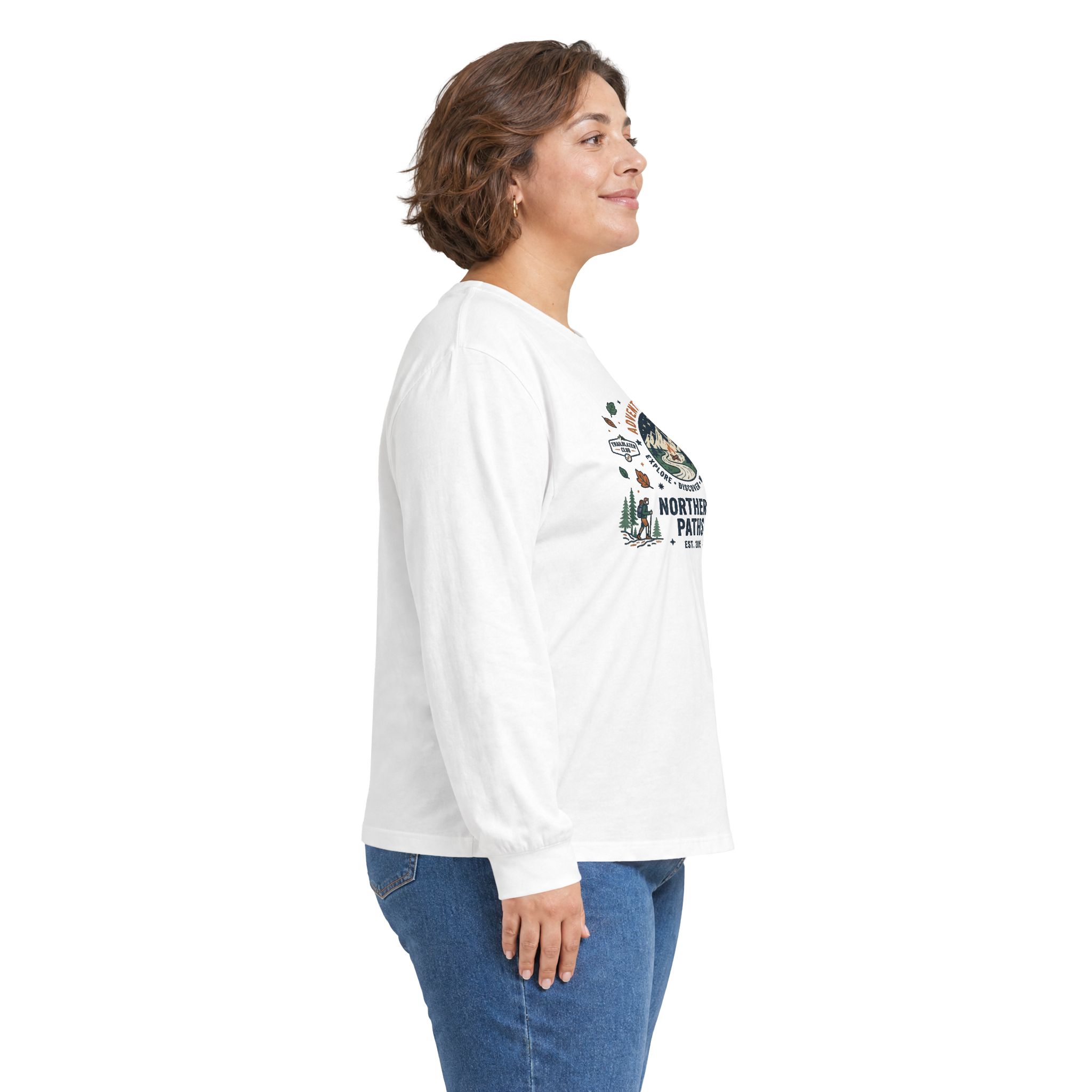 Northern Paths Nature Long Sleeve Tee — Adventure Patch Graphic - Image 10