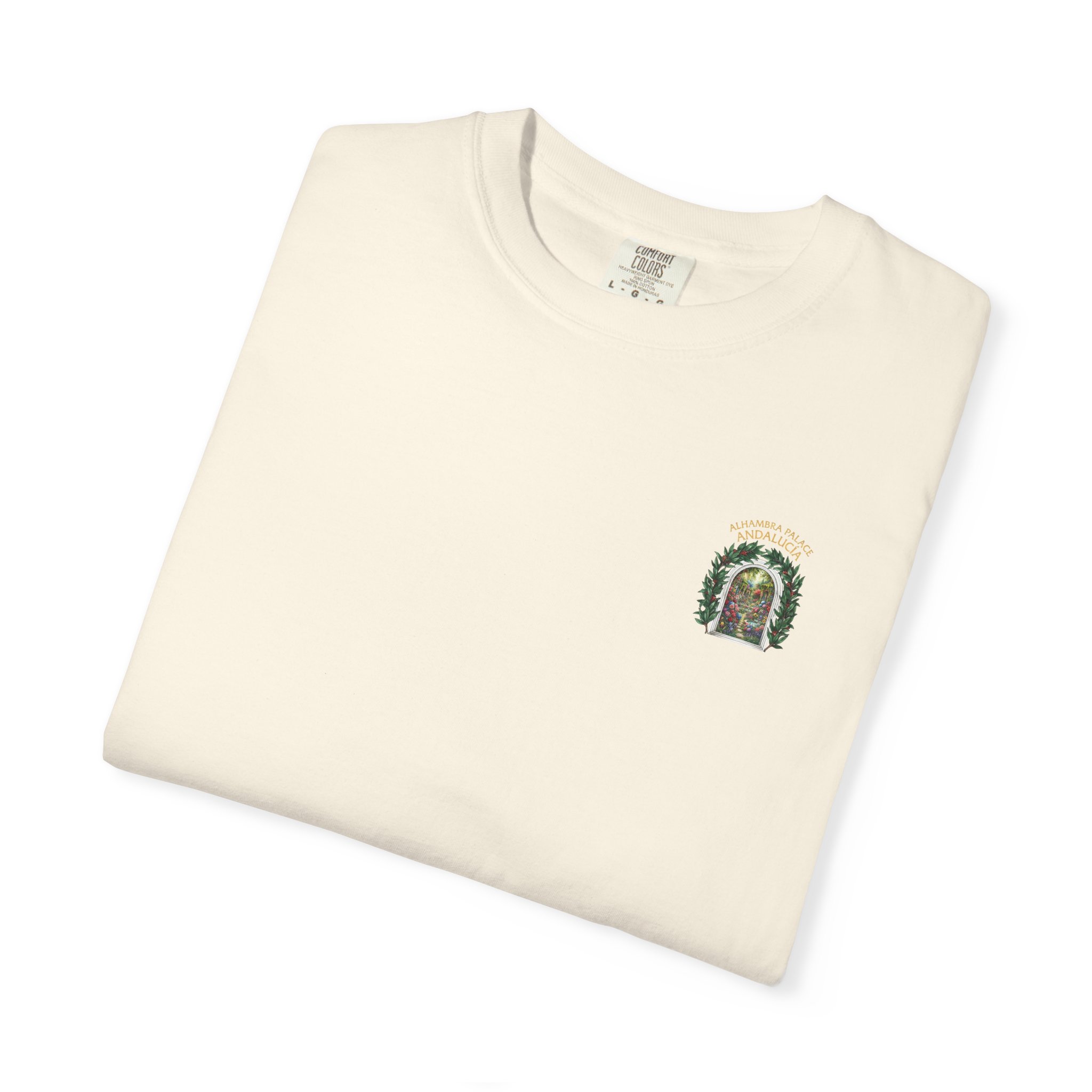 ALHAMBRA PALACE ANDALUCIA T‑Shirt — Vintage Floral Arch Travel Tee - Image 4