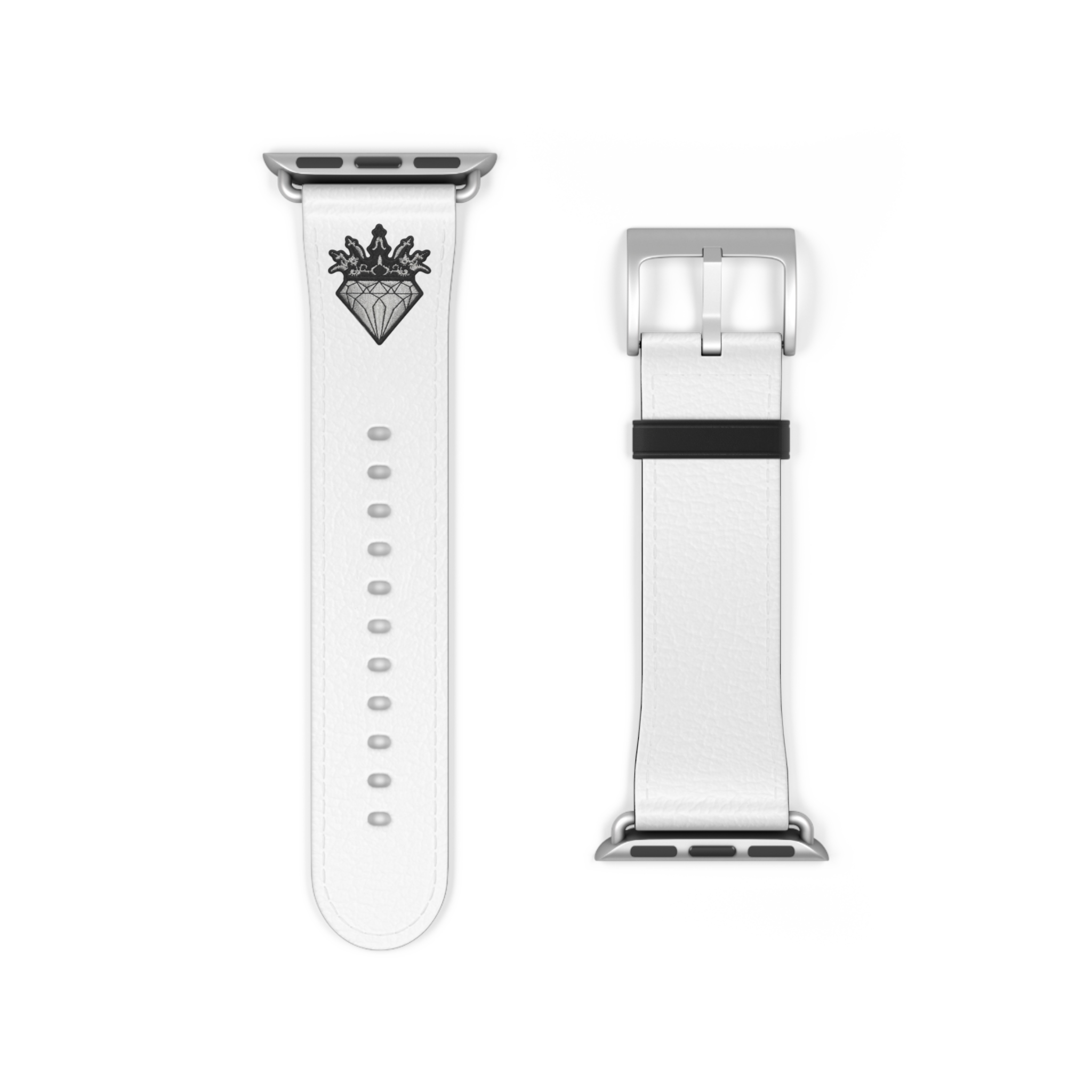 White Leather Watch Band | DIAMOND AND CO - Image 6