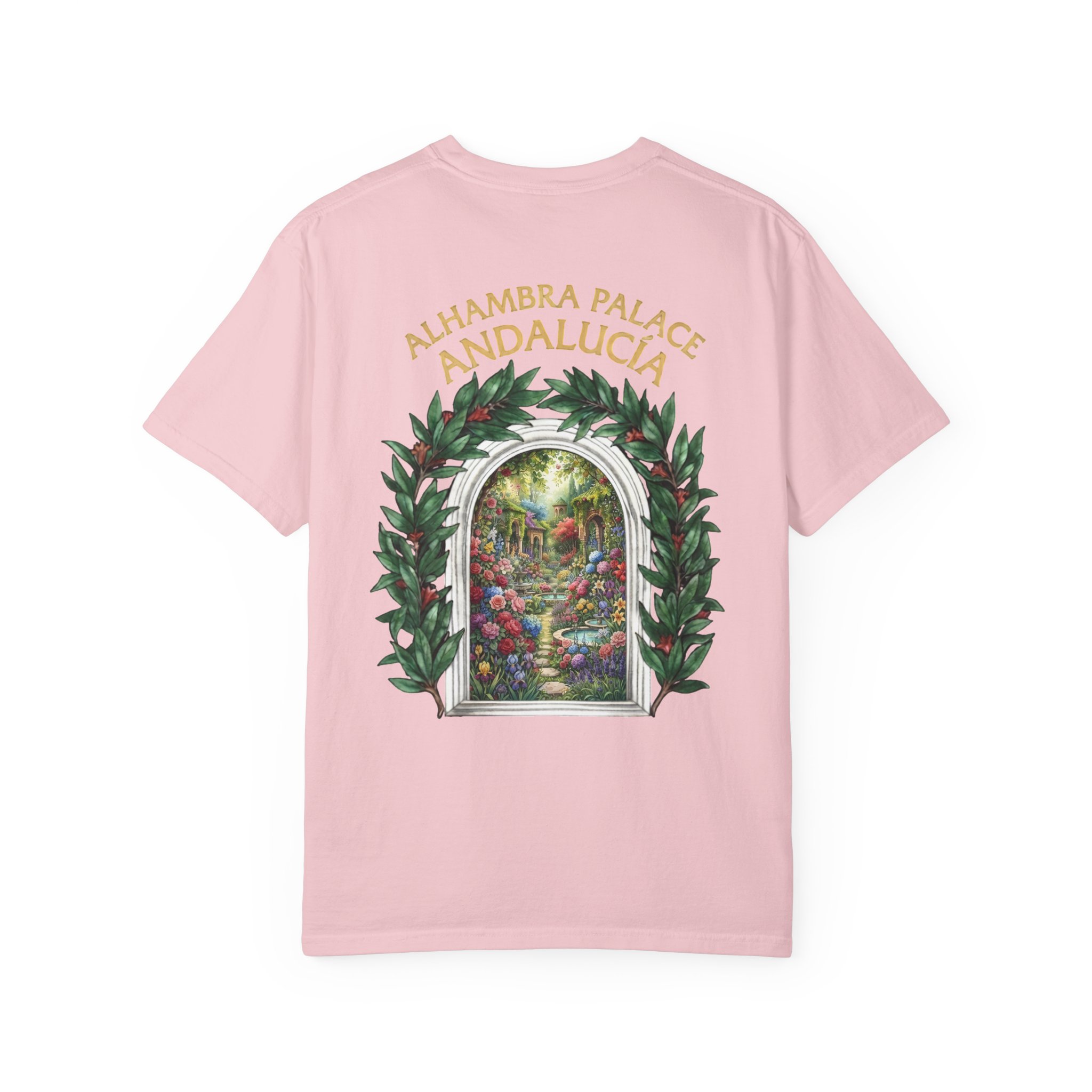 ALHAMBRA PALACE ANDALUCIA T‑Shirt — Vintage Floral Arch Travel Tee - Image 100