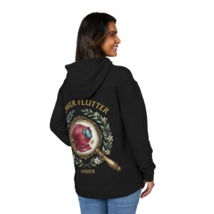 FLOWER FLUTTER FINDER Hoodie — Botanical Magnifying Glass Graphic Hoodie