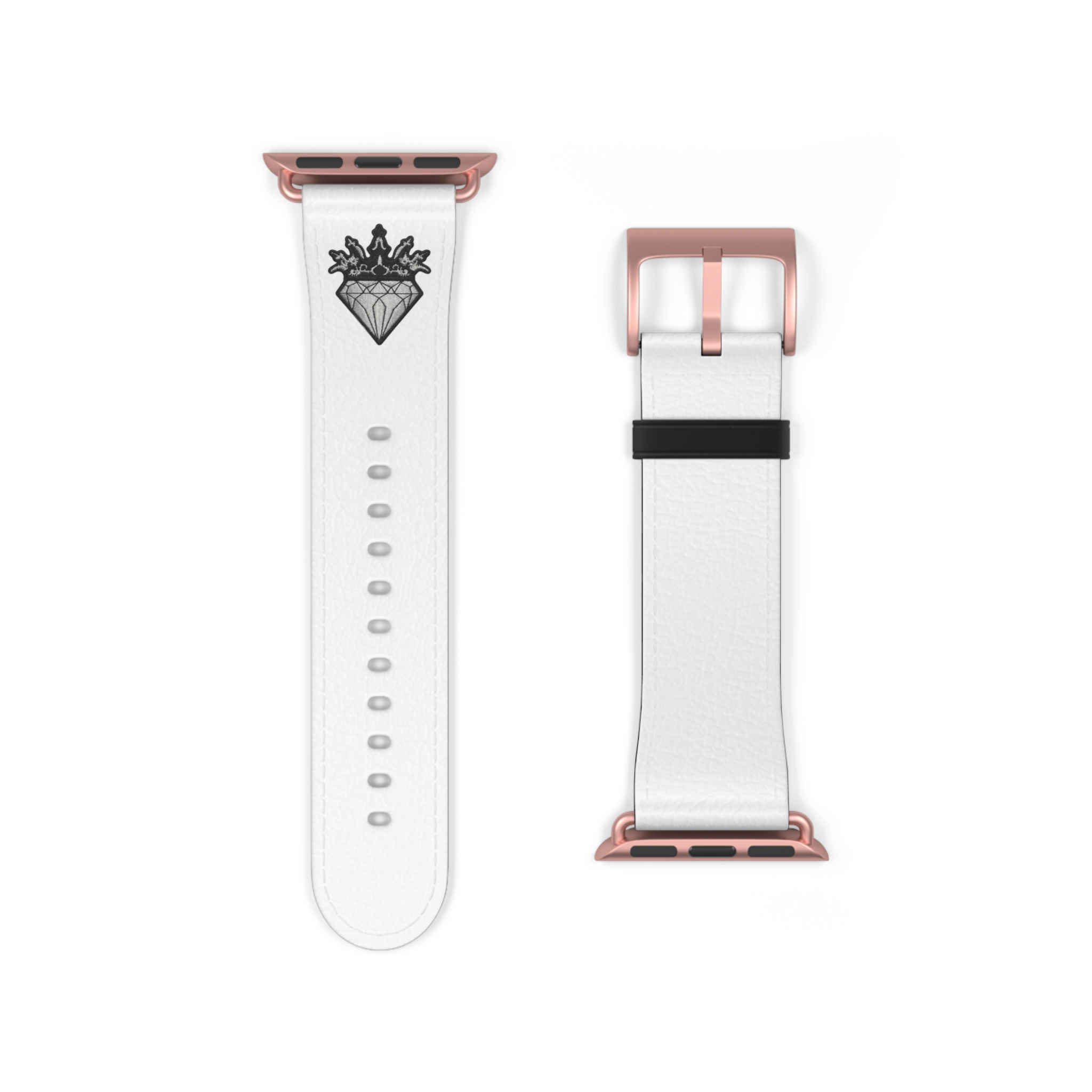 White Leather Watch Band | DIAMOND AND CO - Image 14