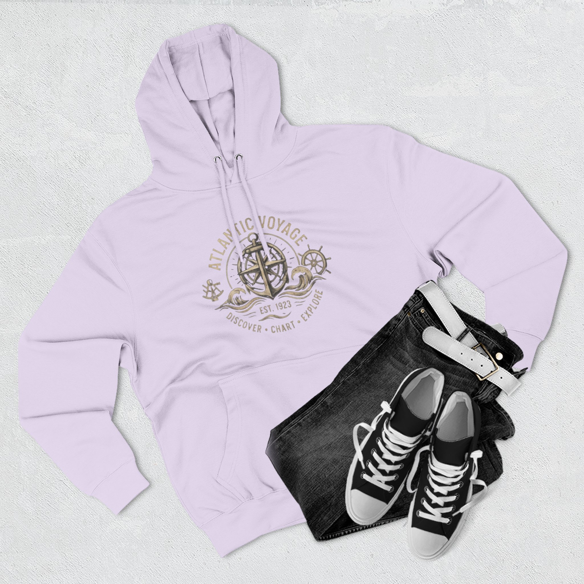 Nautical Anchor Compass Hoodie — Atlantic Voyage Graphic Pullover - Image 44
