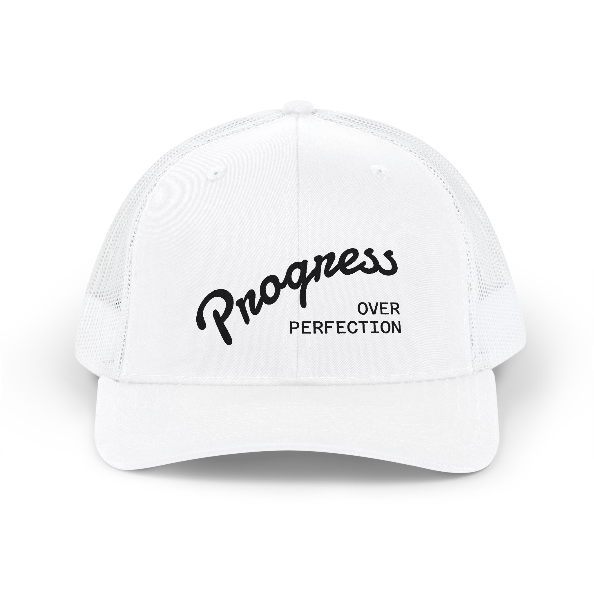 Progress Over Perfection Unisex Trucker Cap | Minimalist Quiet Luxury Streetwear Hat - Image 7