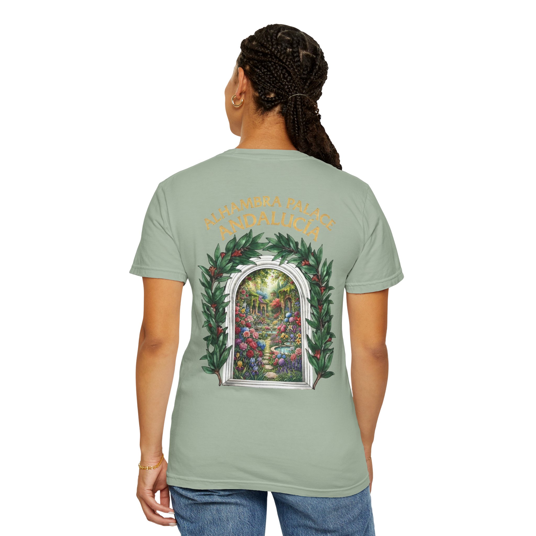 ALHAMBRA PALACE ANDALUCIA T‑Shirt — Vintage Floral Arch Travel Tee - Image 54