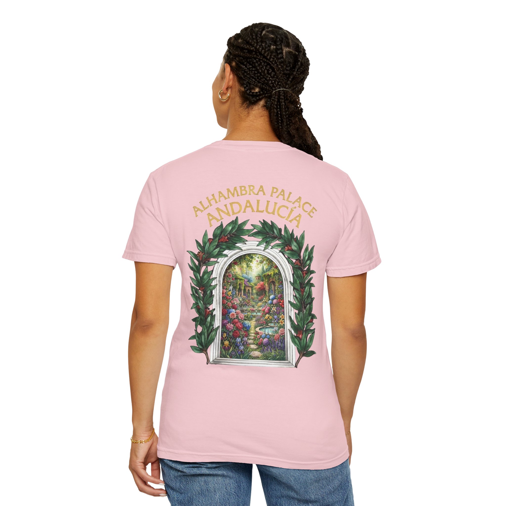 ALHAMBRA PALACE ANDALUCIA T‑Shirt — Vintage Floral Arch Travel Tee - Image 103