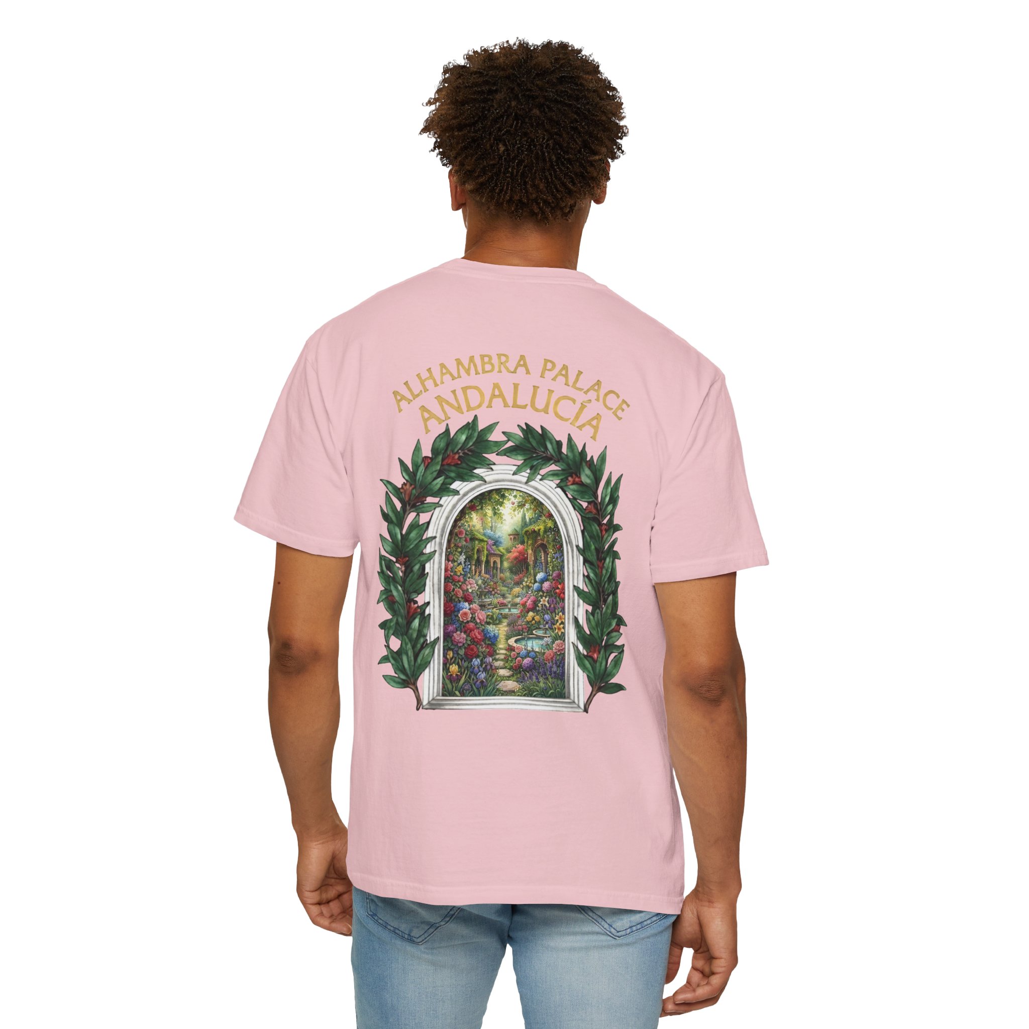ALHAMBRA PALACE ANDALUCIA T‑Shirt — Vintage Floral Arch Travel Tee - Image 105