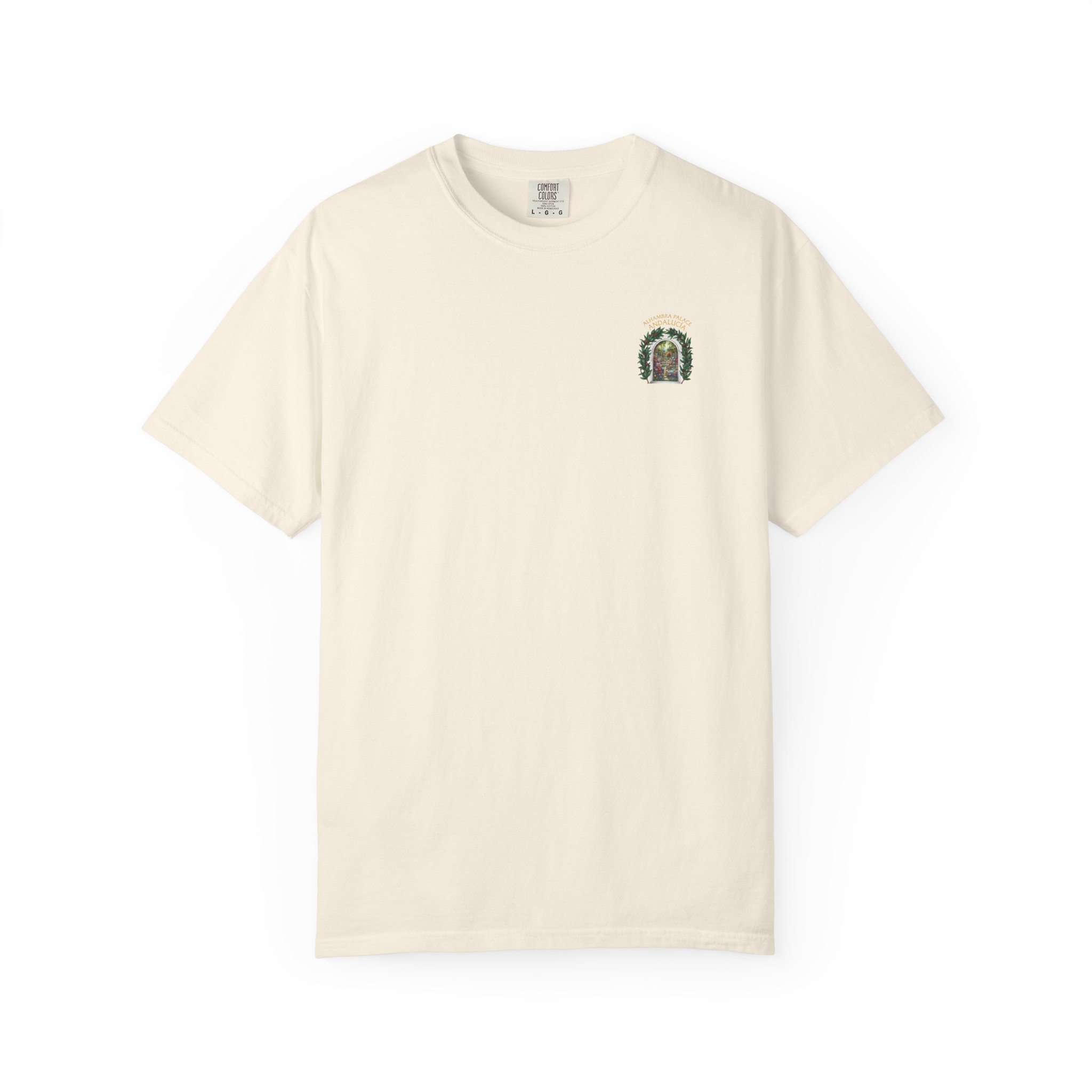 ALHAMBRA PALACE ANDALUCIA T‑Shirt — Vintage Floral Arch Travel Tee - Image 2