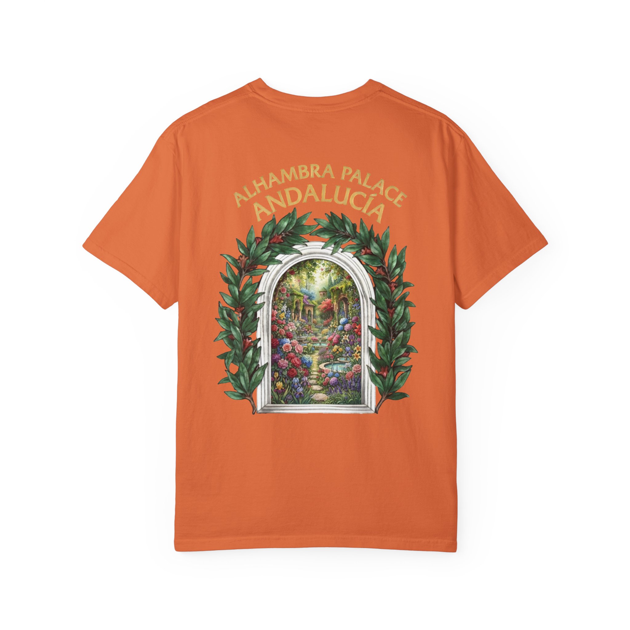 ALHAMBRA PALACE ANDALUCIA T‑Shirt — Vintage Floral Arch Travel Tee - Image 23