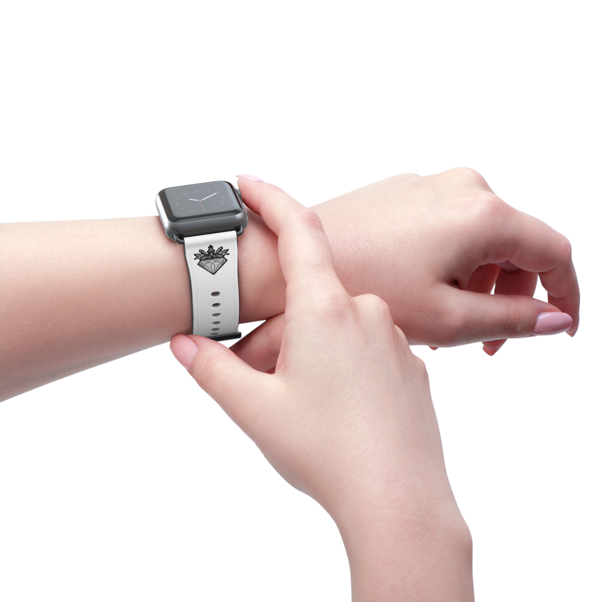 White Leather Watch Band | DIAMOND AND CO