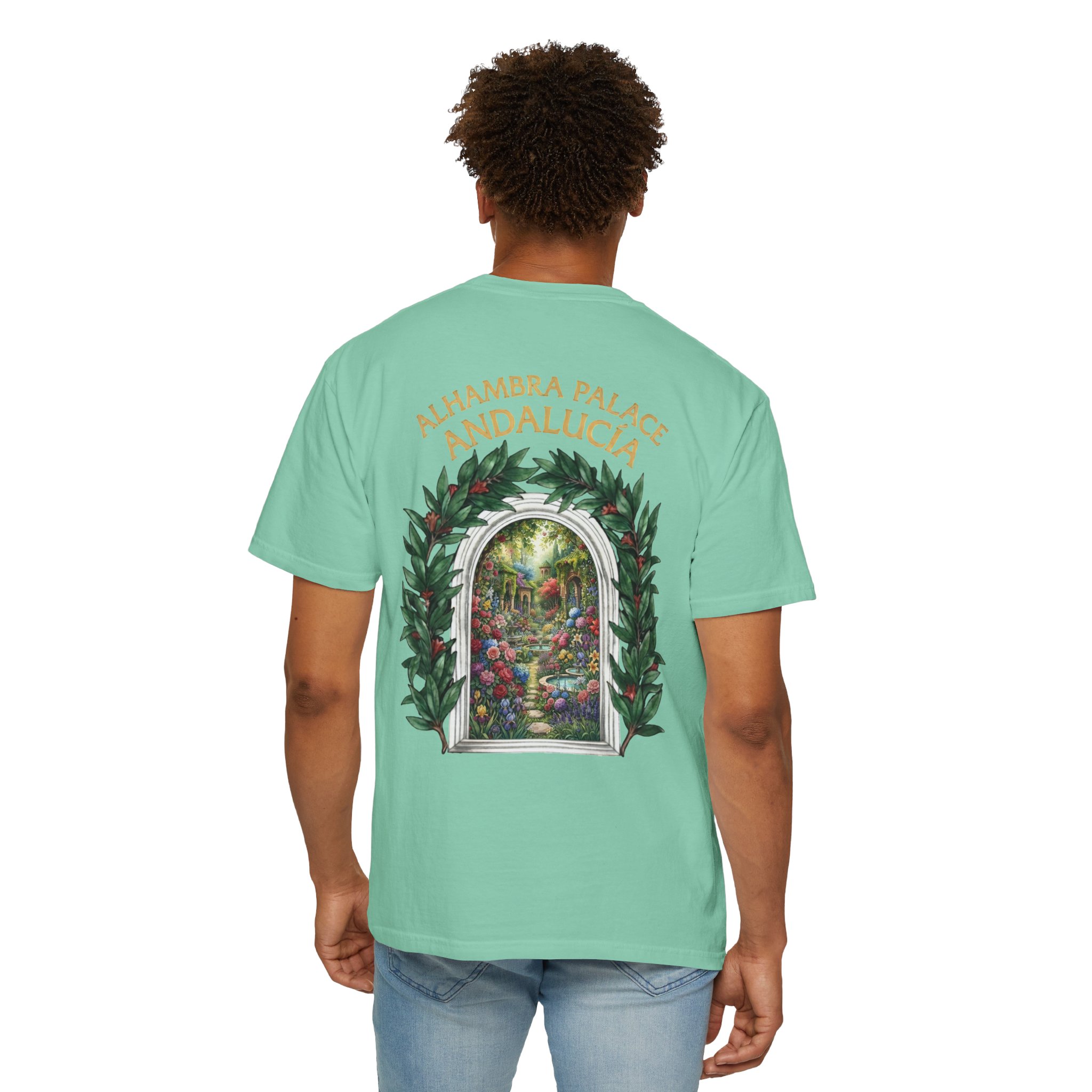 ALHAMBRA PALACE ANDALUCIA T‑Shirt — Vintage Floral Arch Travel Tee - Image 63