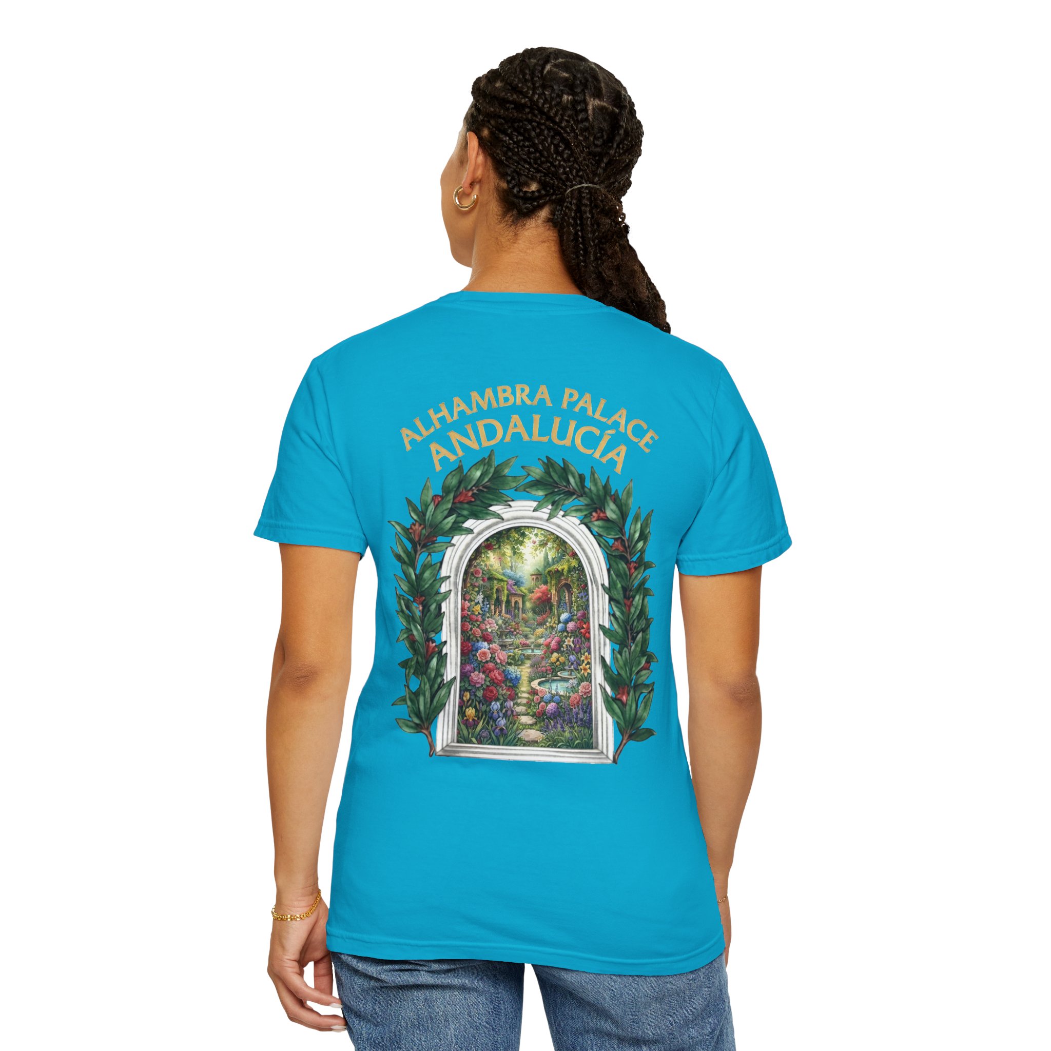 ALHAMBRA PALACE ANDALUCIA T‑Shirt — Vintage Floral Arch Travel Tee - Image 68