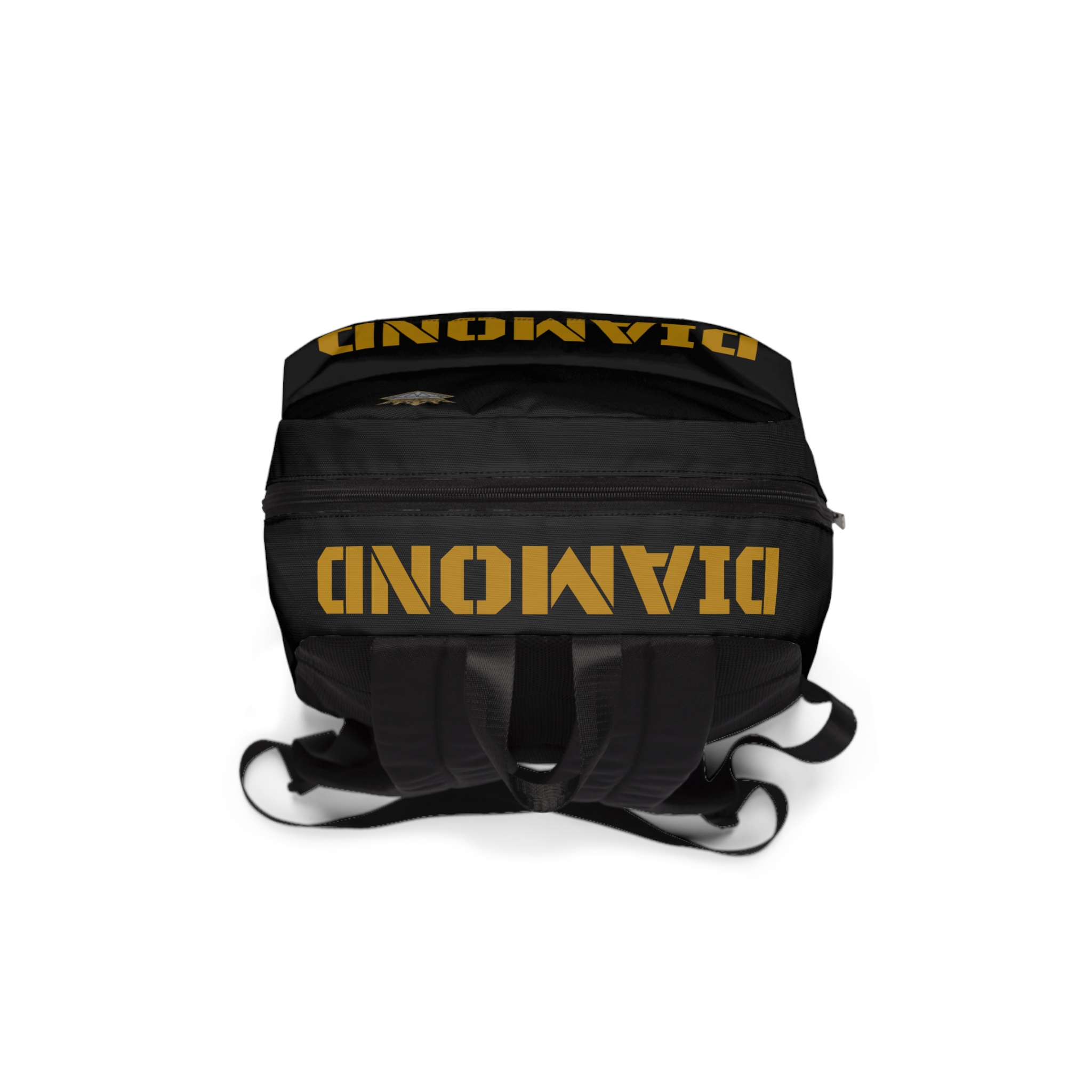 DIAMOND COLLECTION | Crest Backpack — Black & Gold Logo Daypack - Image 4