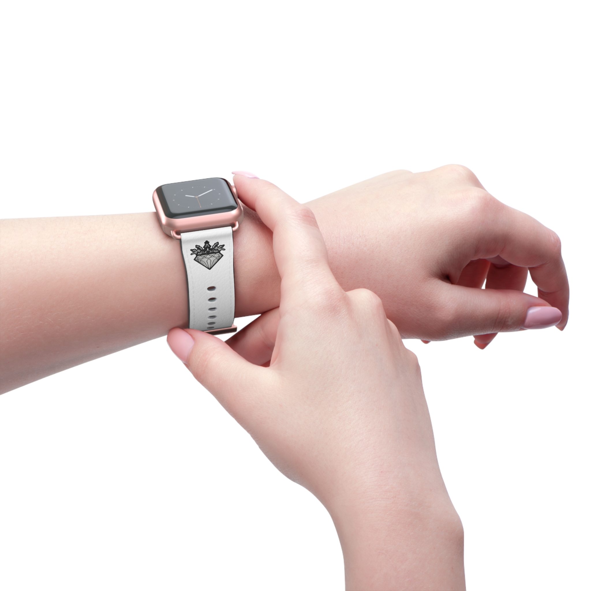 White Leather Watch Band | DIAMOND AND CO - Image 16