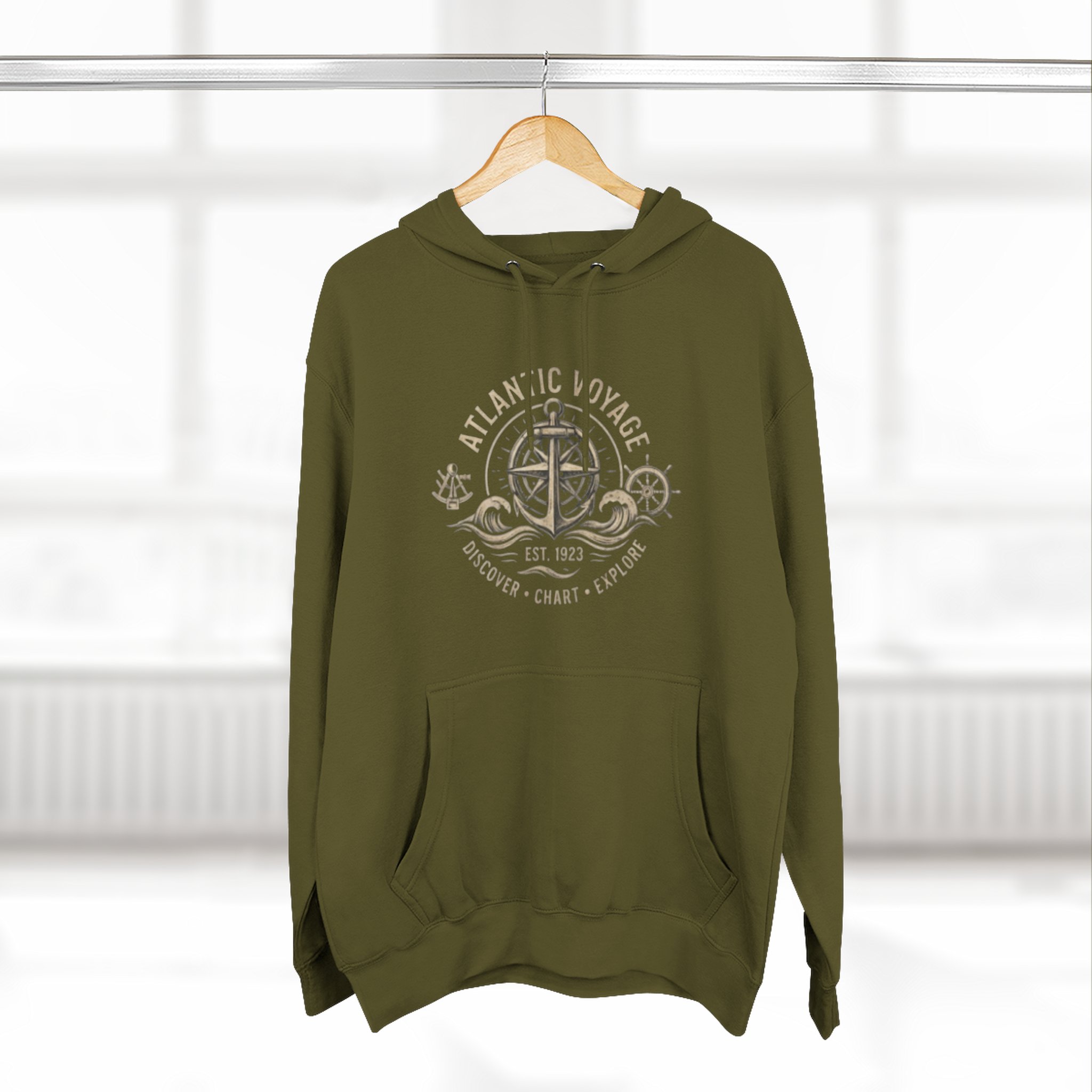 Nautical Anchor Compass Hoodie — Atlantic Voyage Graphic Pullover - Image 28