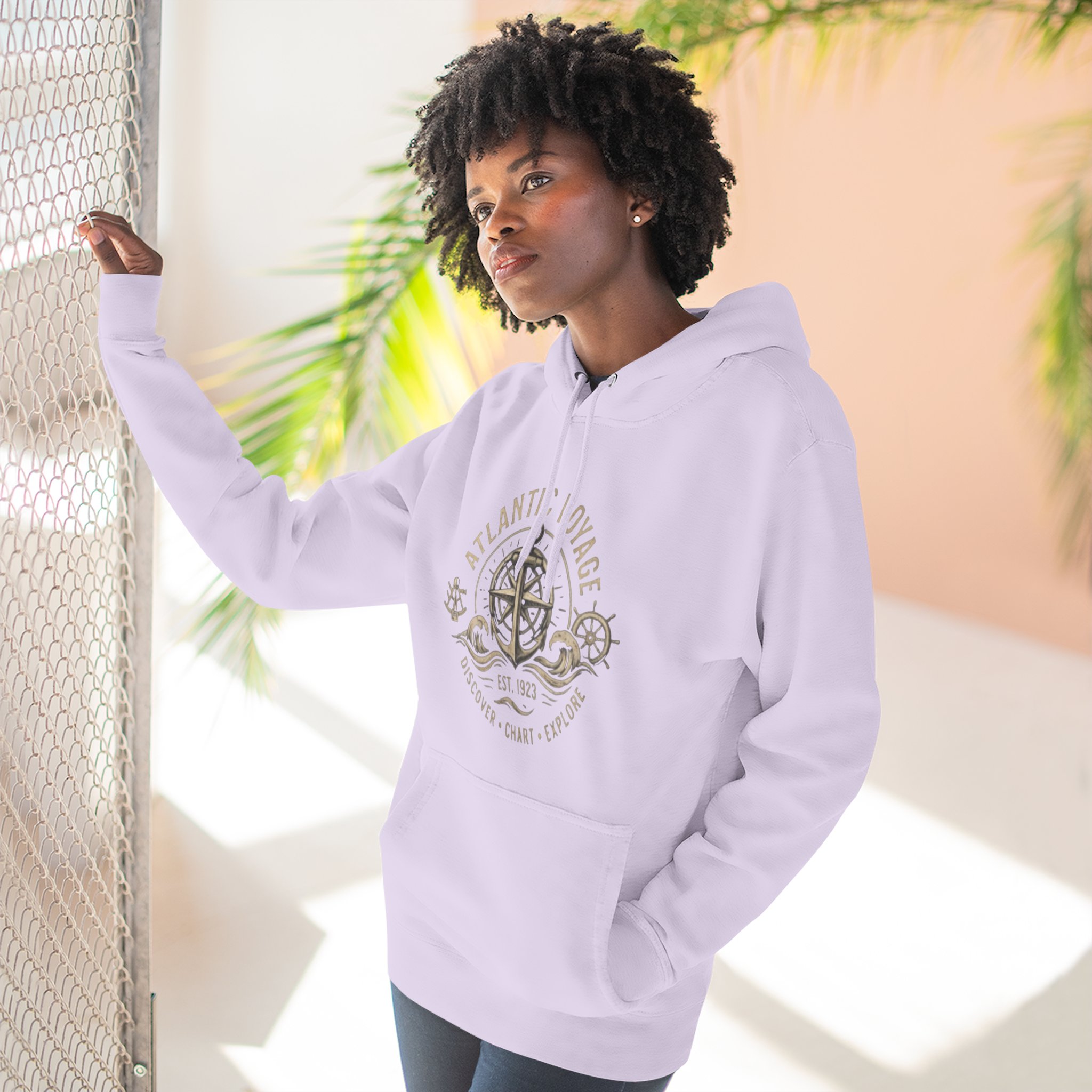 Nautical Anchor Compass Hoodie — Atlantic Voyage Graphic Pullover - Image 46