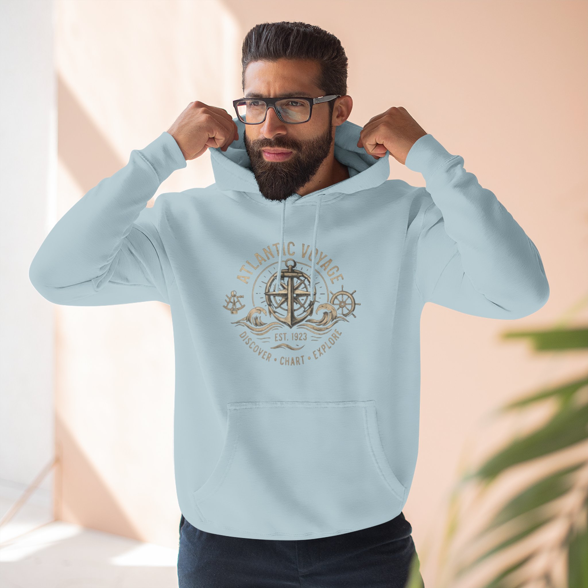 Nautical Anchor Compass Hoodie — Atlantic Voyage Graphic Pullover - Image 35