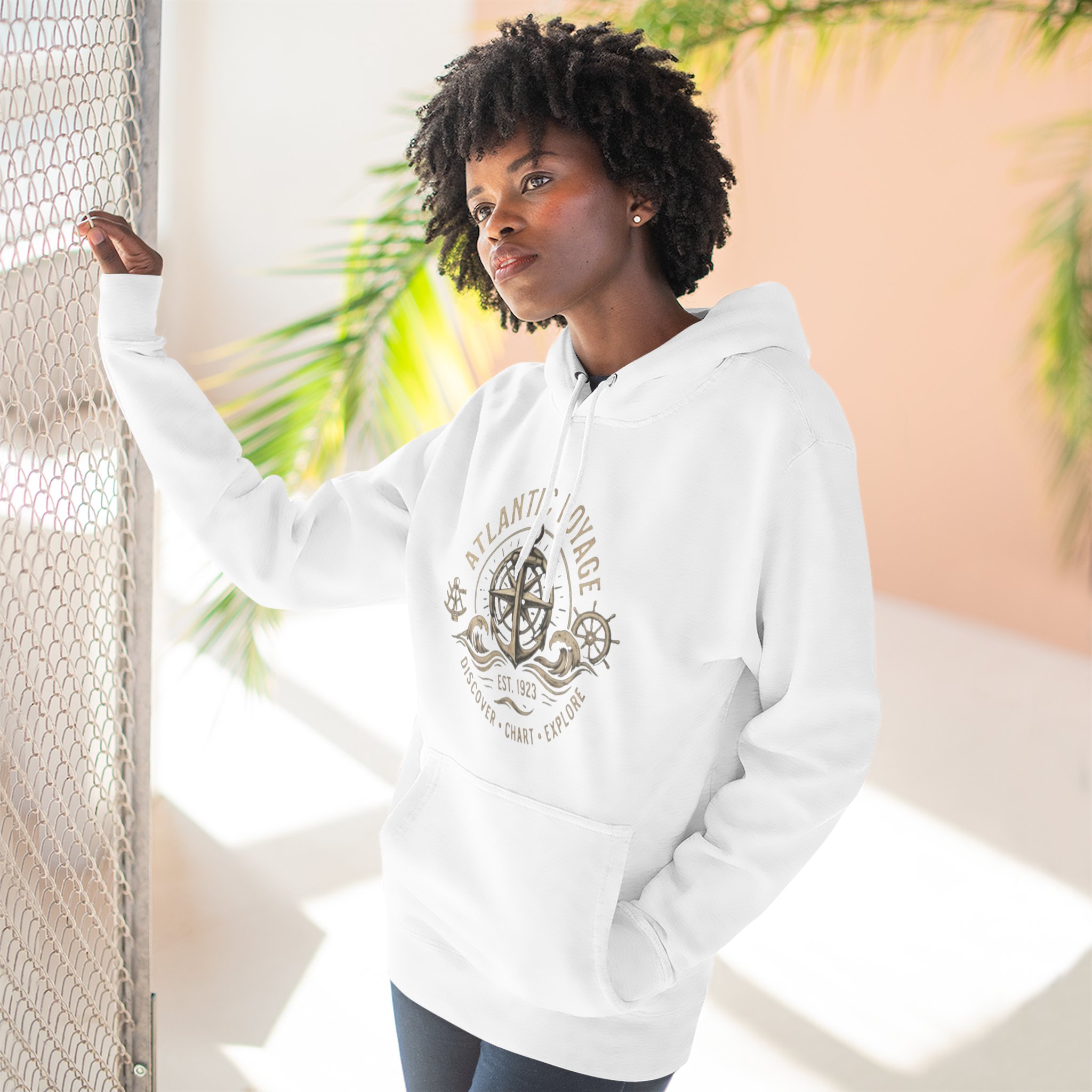 Nautical Anchor Compass Hoodie — Atlantic Voyage Graphic Pullover - Image 12