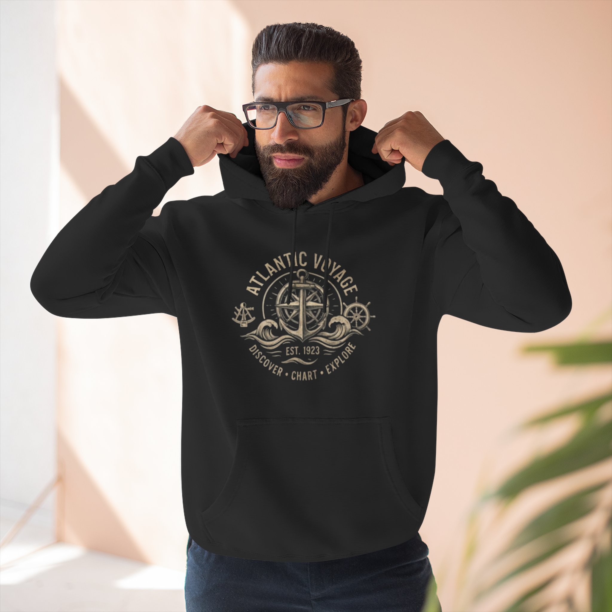 Nautical Anchor Compass Hoodie — Atlantic Voyage Graphic Pullover - Image 18