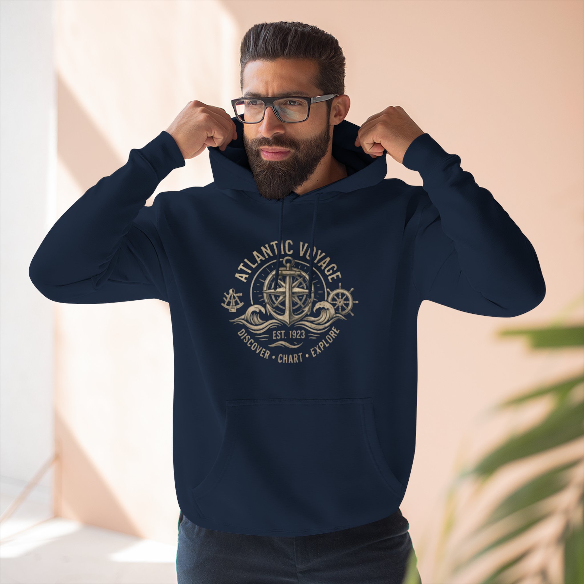 Nautical Anchor Compass Hoodie — Atlantic Voyage Graphic Pullover - Image 41