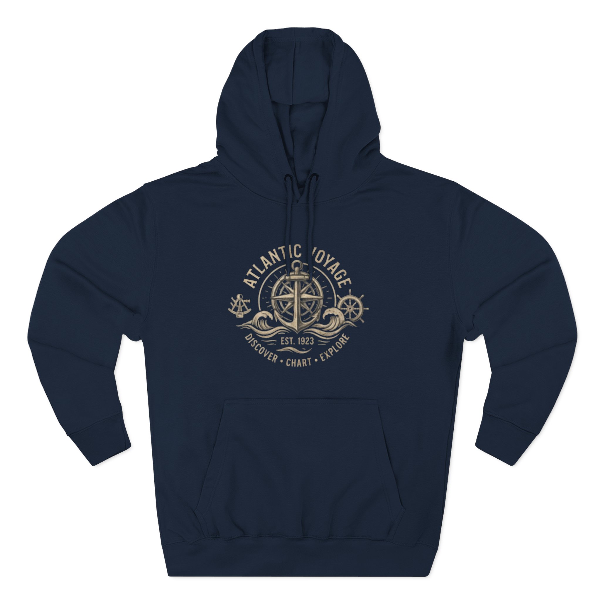 Nautical Anchor Compass Hoodie — Atlantic Voyage Graphic Pullover - Image 36