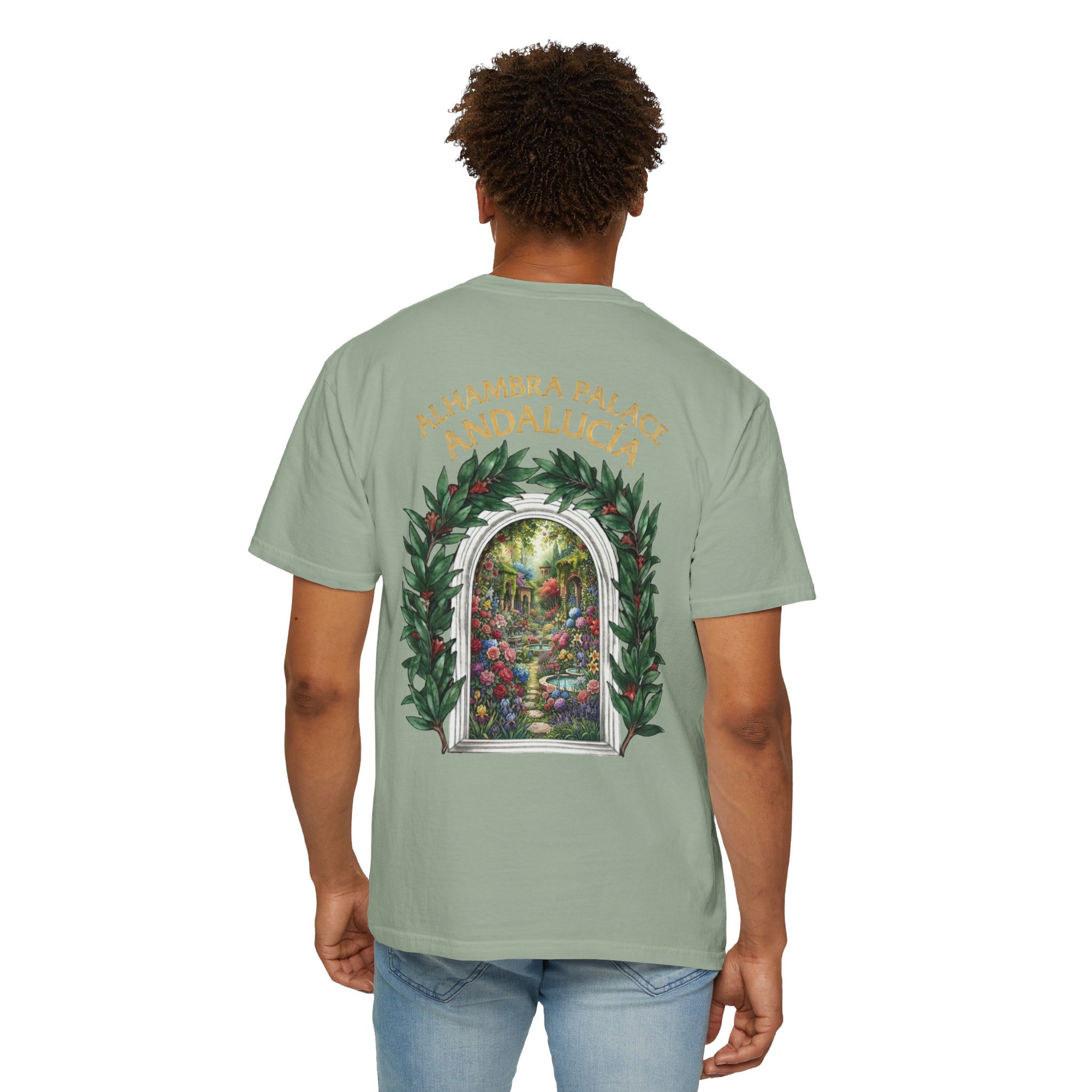 ALHAMBRA PALACE ANDALUCIA T‑Shirt — Vintage Floral Arch Travel Tee - Image 56