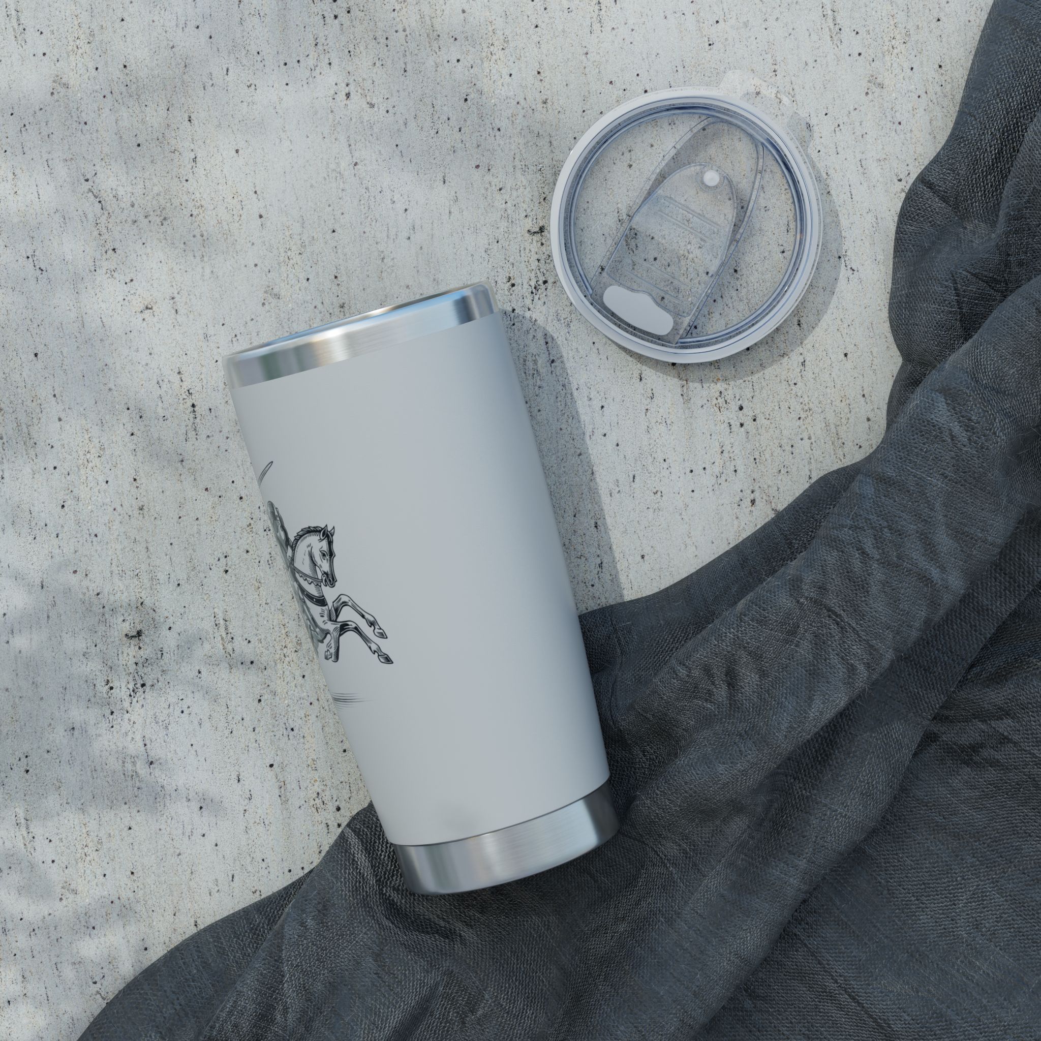 THE KNIGHT OF THE LIGHT TUMBLER— Minimal Equestrian Knight Stainless Travel Mug - Image 6