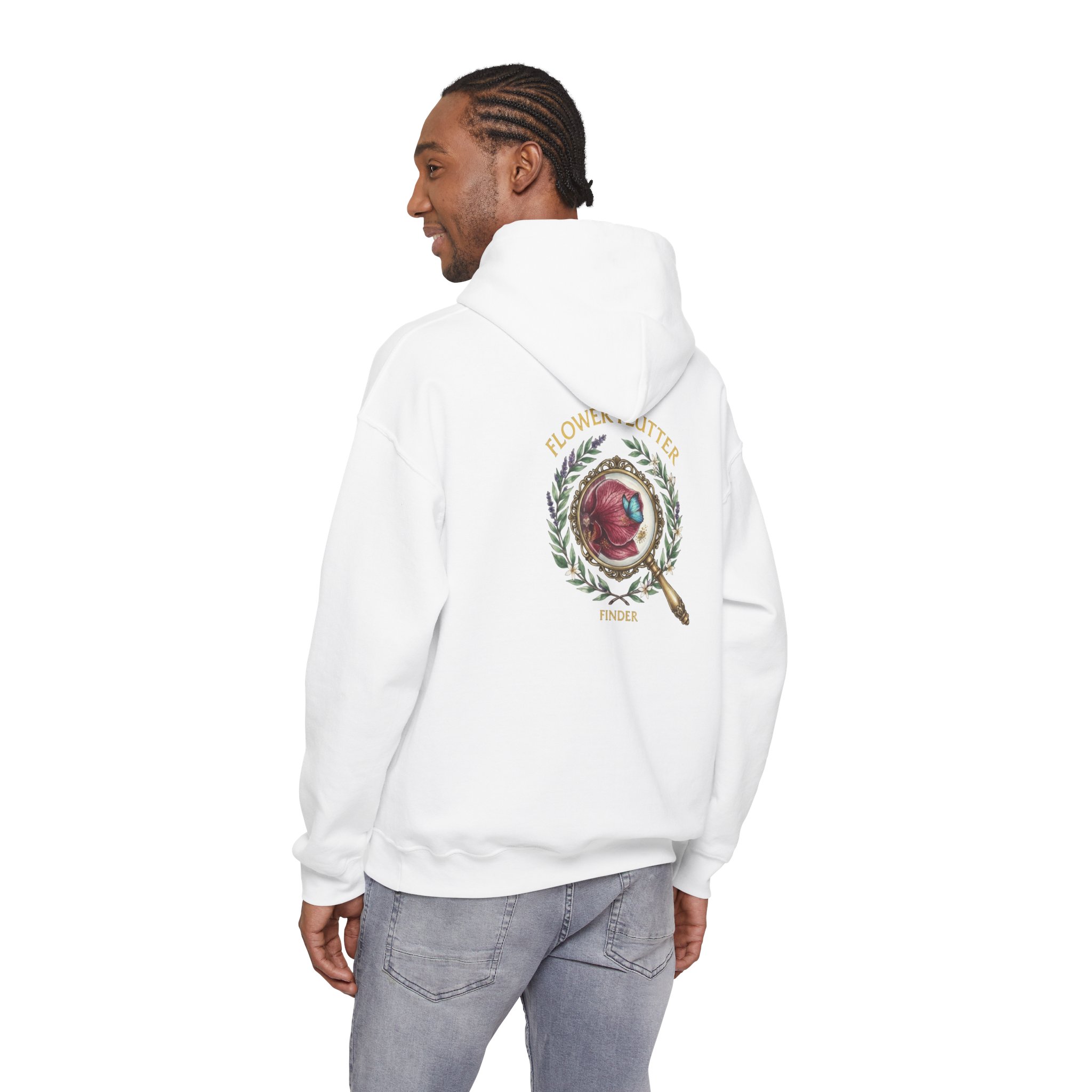 FLOWER FLUTTER FINDER COLLECTION HOODIE — Unisex Classic Pullover Hoodie - Image 2