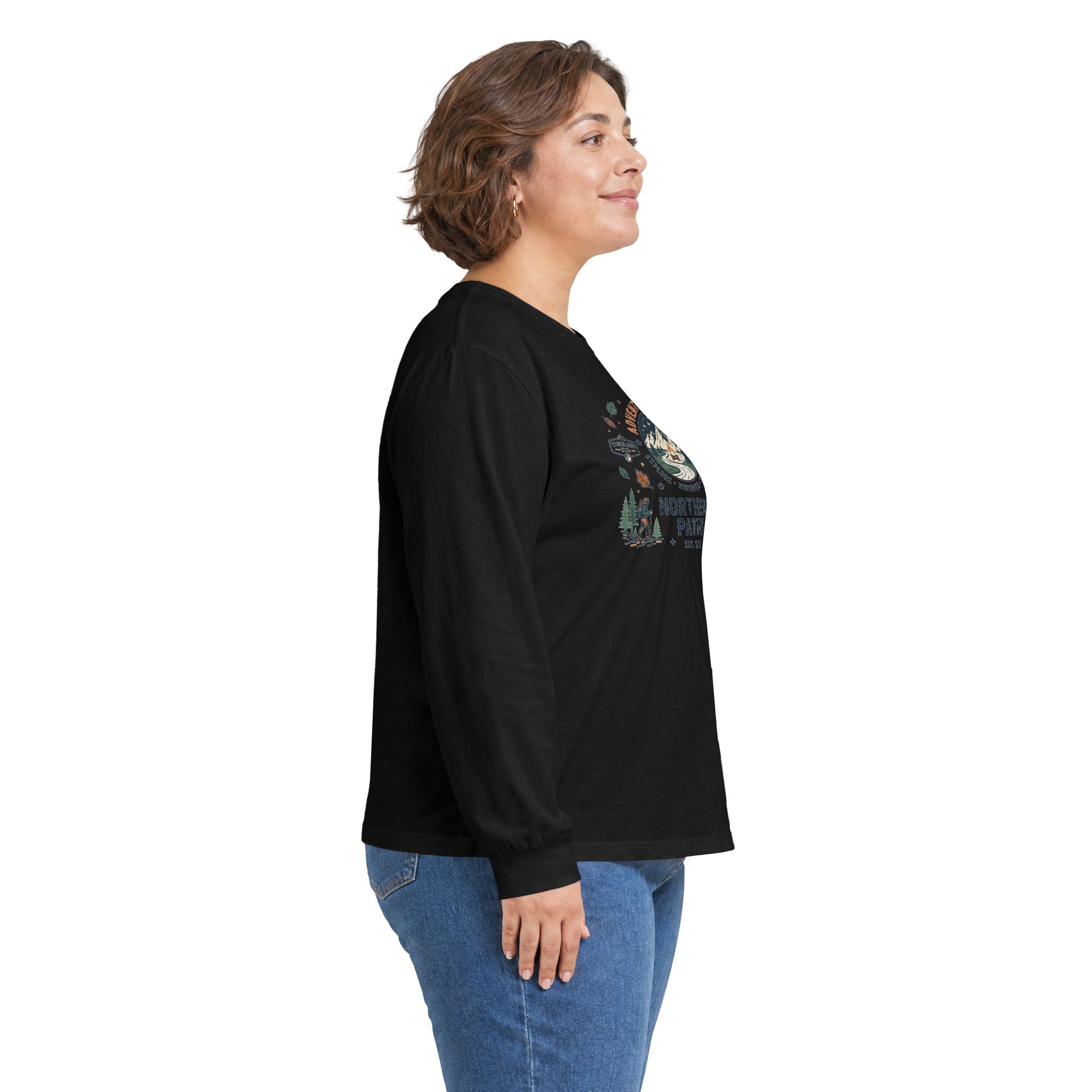 Northern Paths Nature Long Sleeve Tee — Adventure Patch Graphic - Image 15