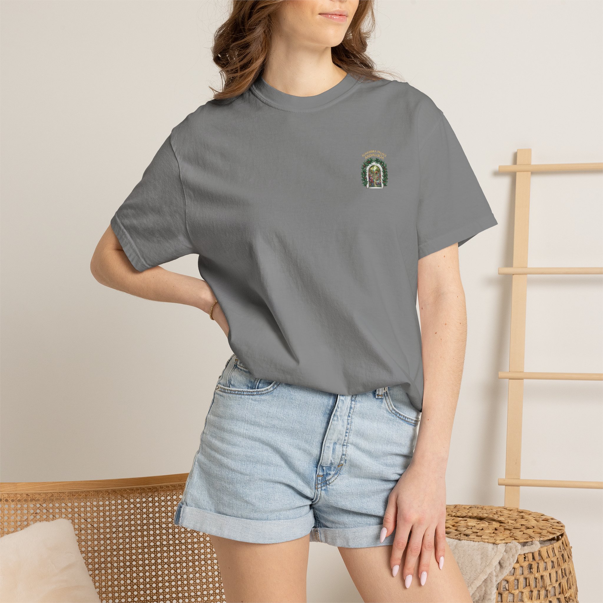 ALHAMBRA PALACE ANDALUCIA T‑Shirt — Vintage Floral Arch Travel Tee - Image 46