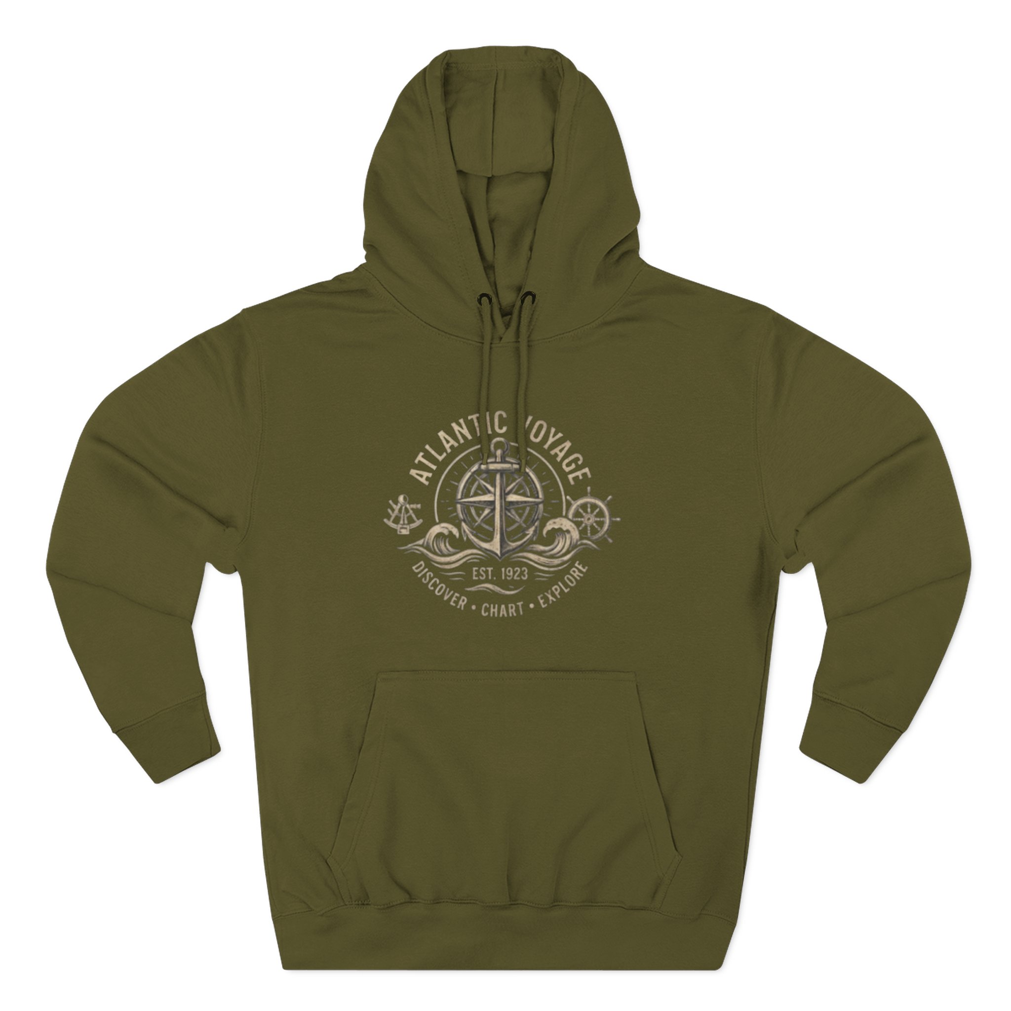 Nautical Anchor Compass Hoodie — Atlantic Voyage Graphic Pullover - Image 25