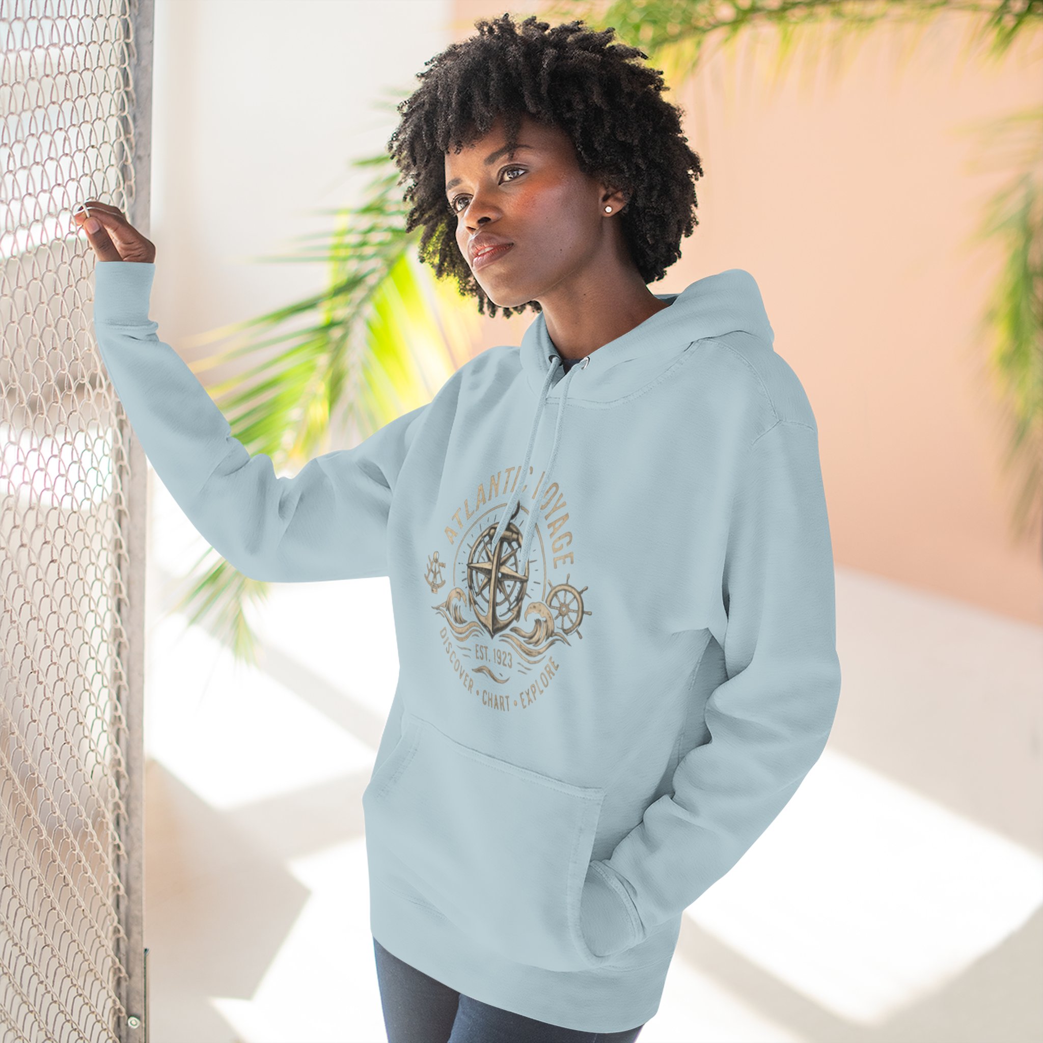 Nautical Anchor Compass Hoodie — Atlantic Voyage Graphic Pullover - Image 34