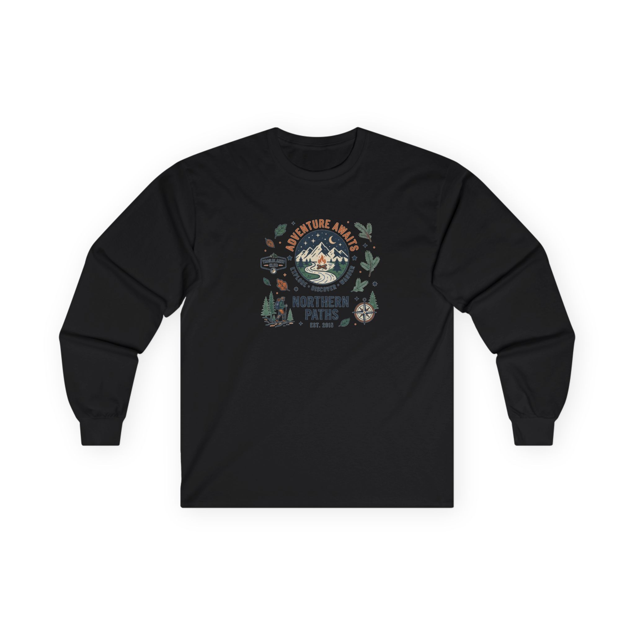 Northern Paths Nature Long Sleeve Tee — Adventure Patch Graphic - Image 11