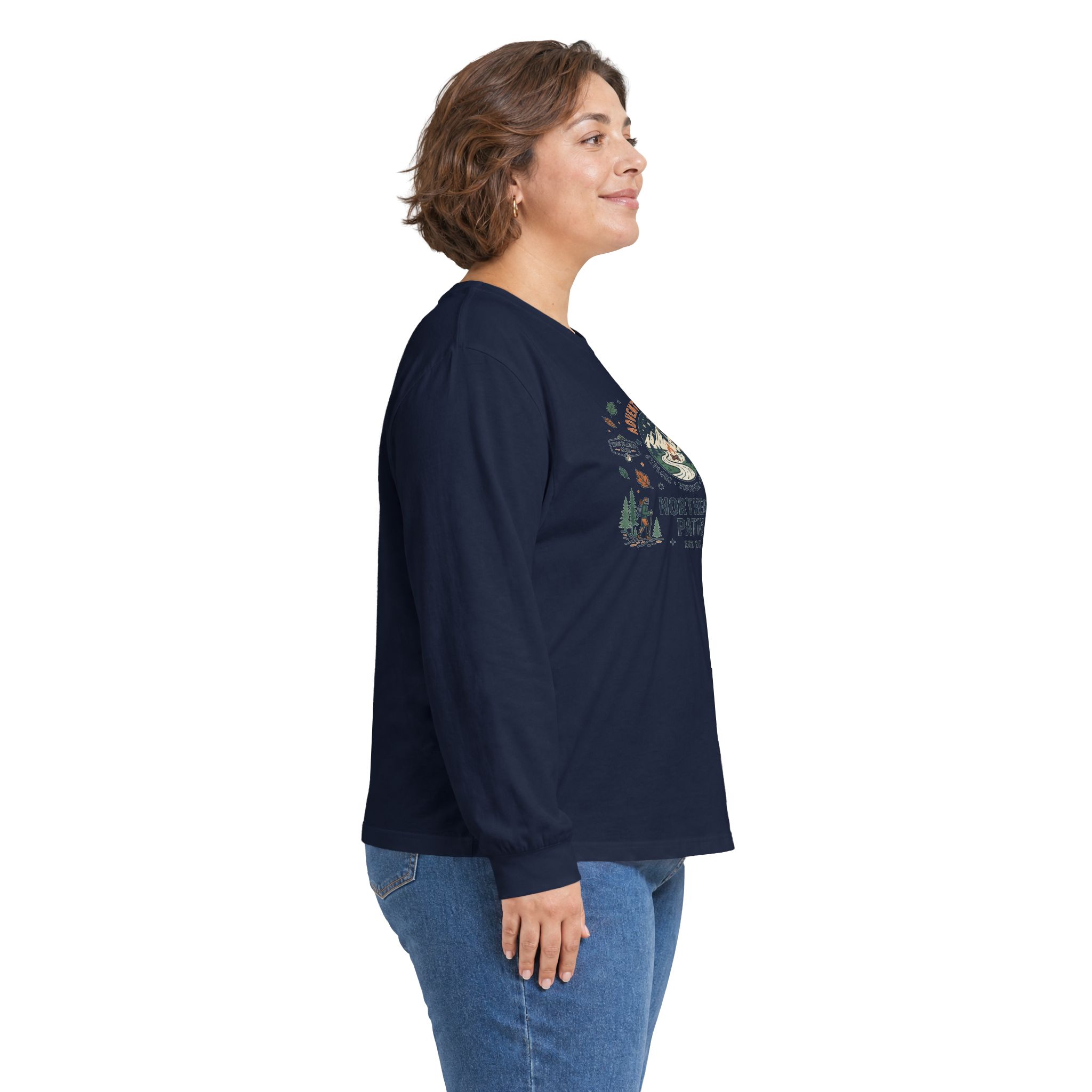 Northern Paths Nature Long Sleeve Tee — Adventure Patch Graphic - Image 30