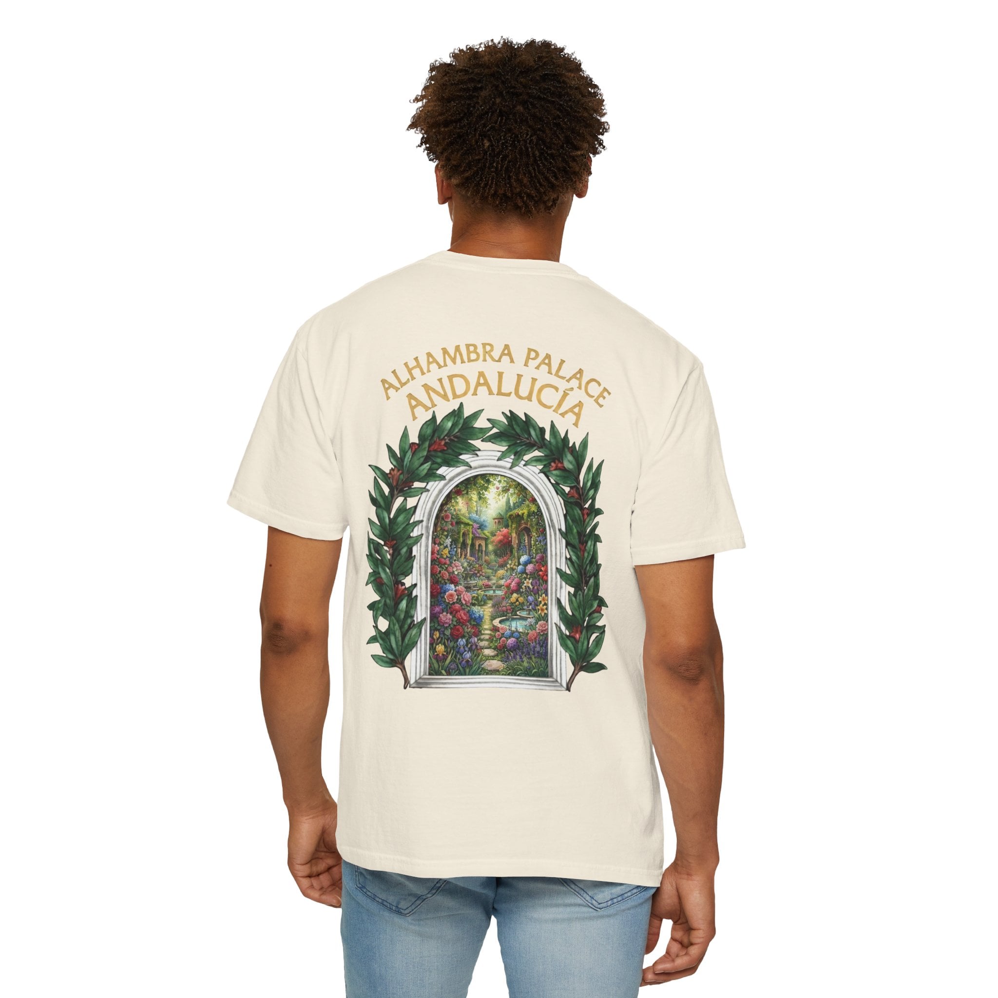 ALHAMBRA PALACE ANDALUCIA T‑Shirt — Vintage Floral Arch Travel Tee
